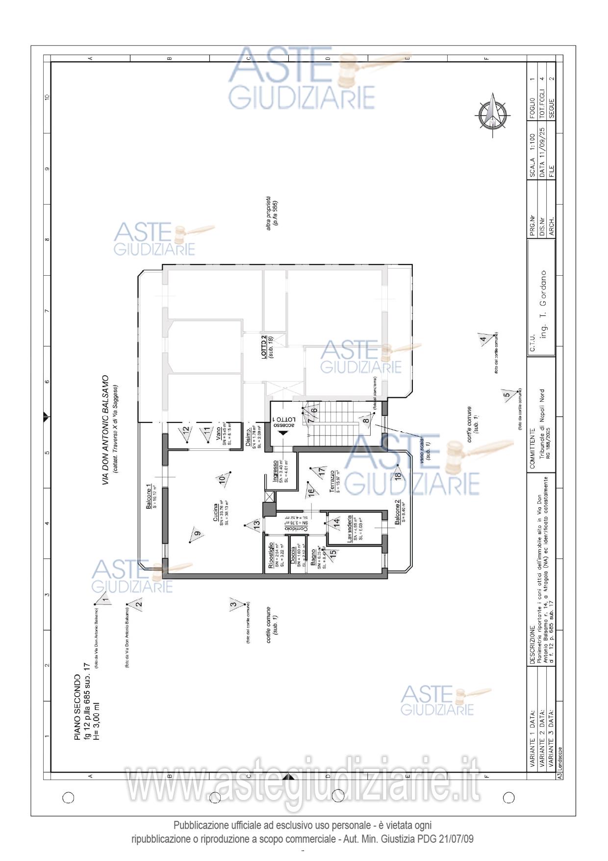 Planimetria del bene