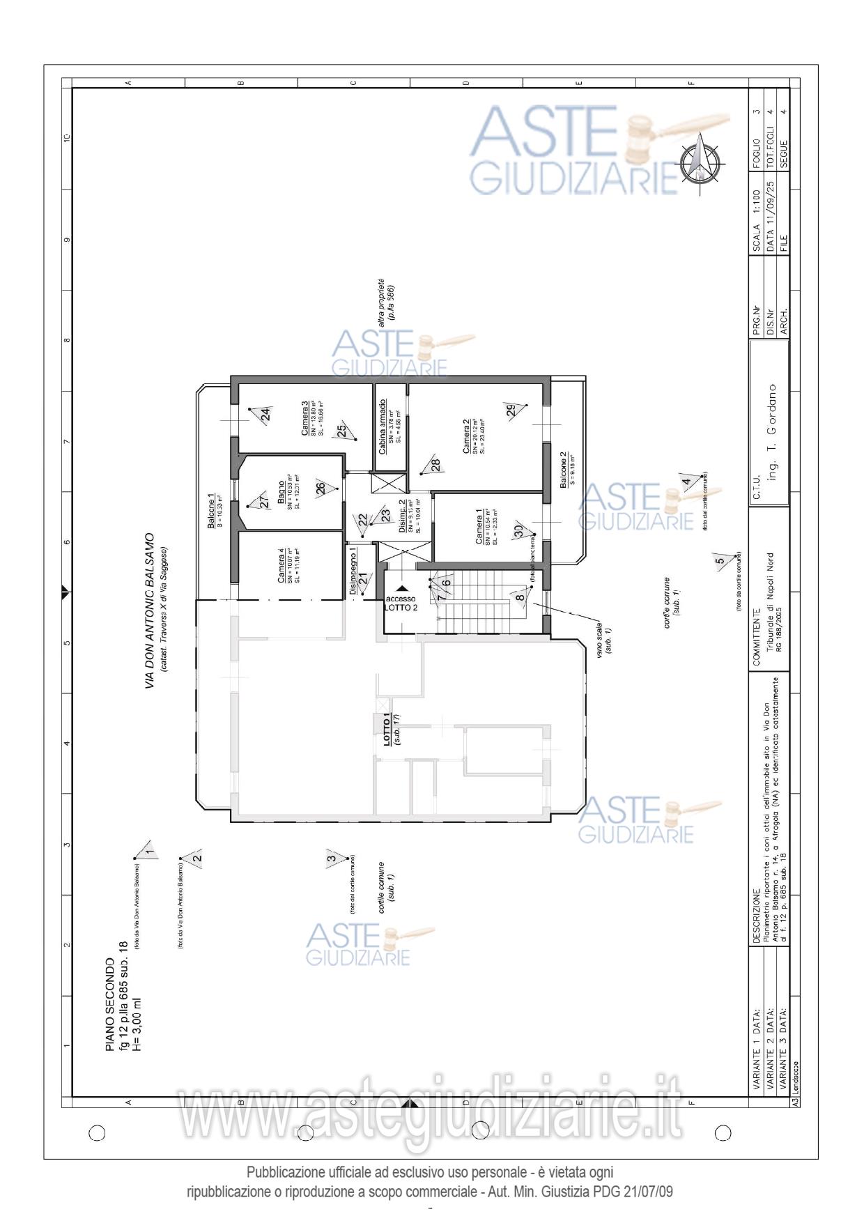 Planimetria del bene