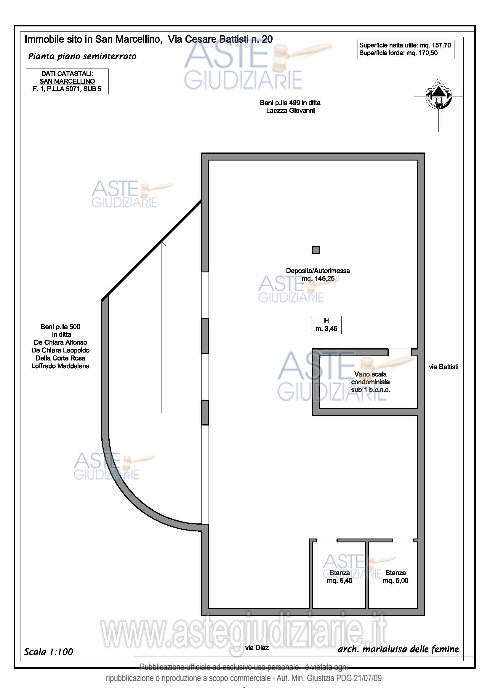 Planimetria del bene