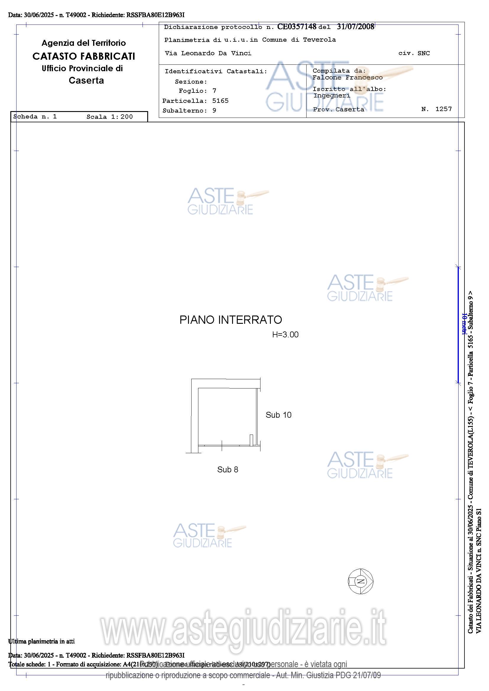 Planimetria del bene