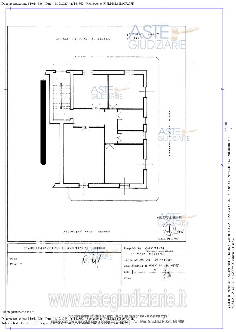 Planimetria del bene