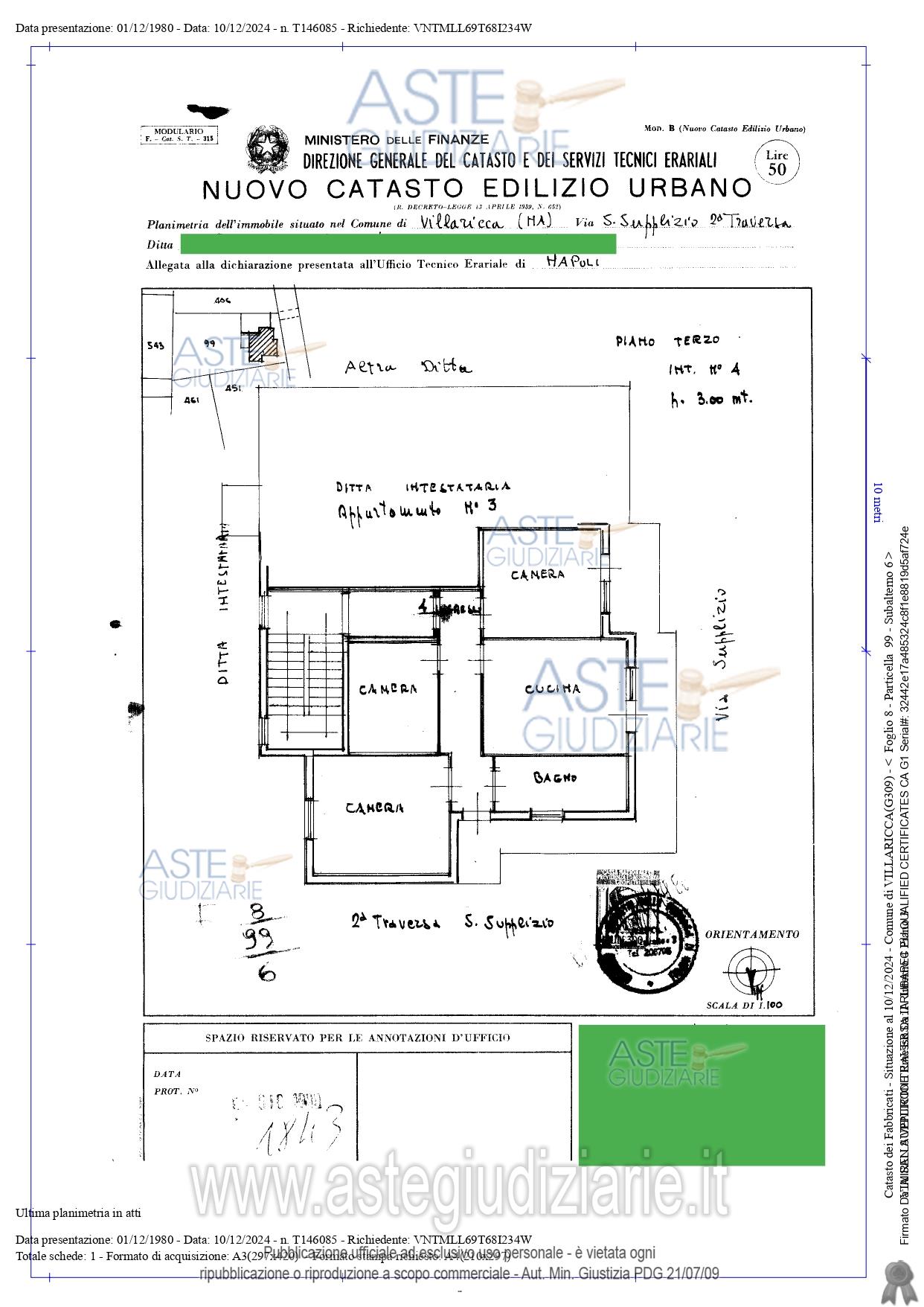 Planimetria del bene