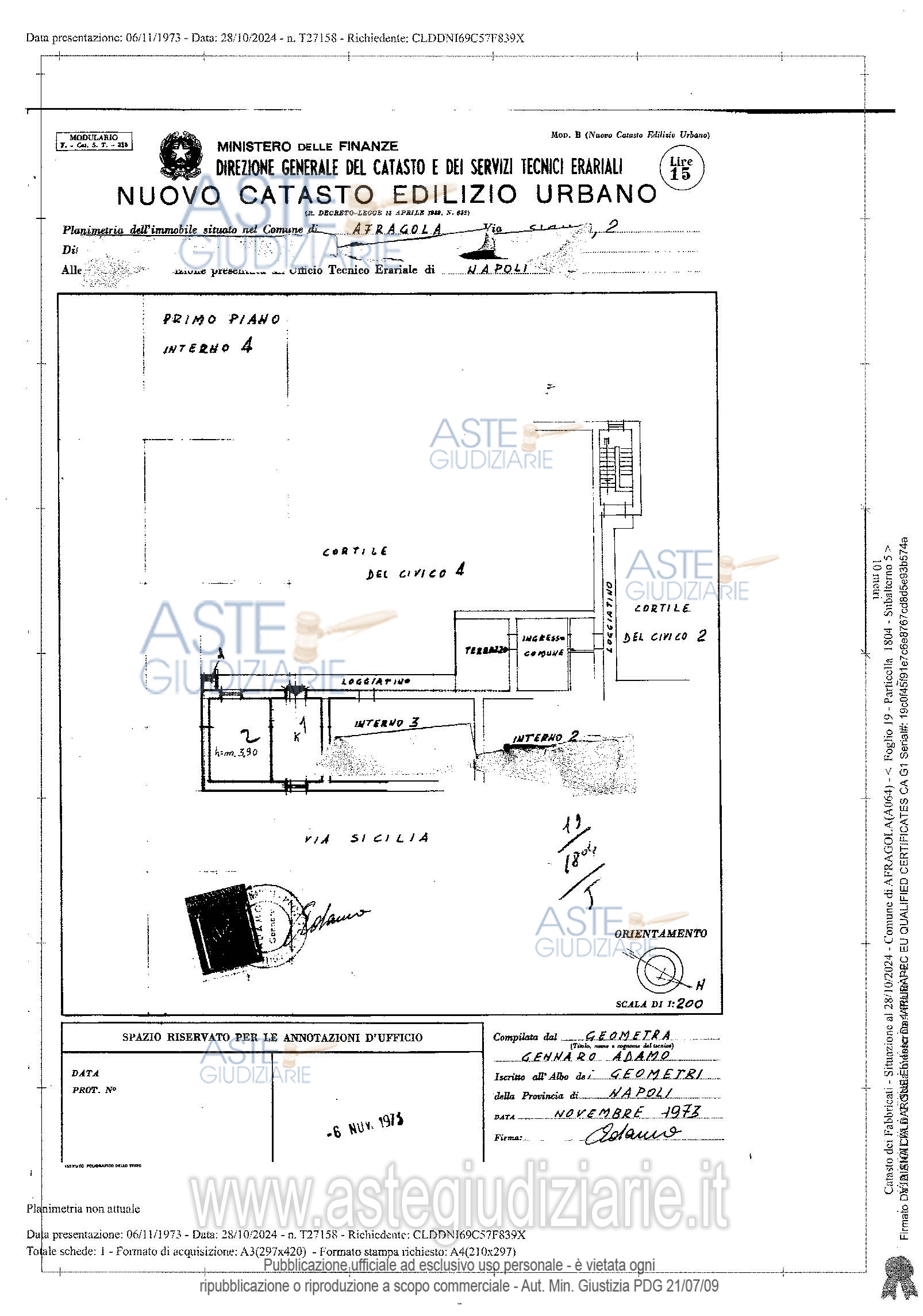 Planimetria del bene