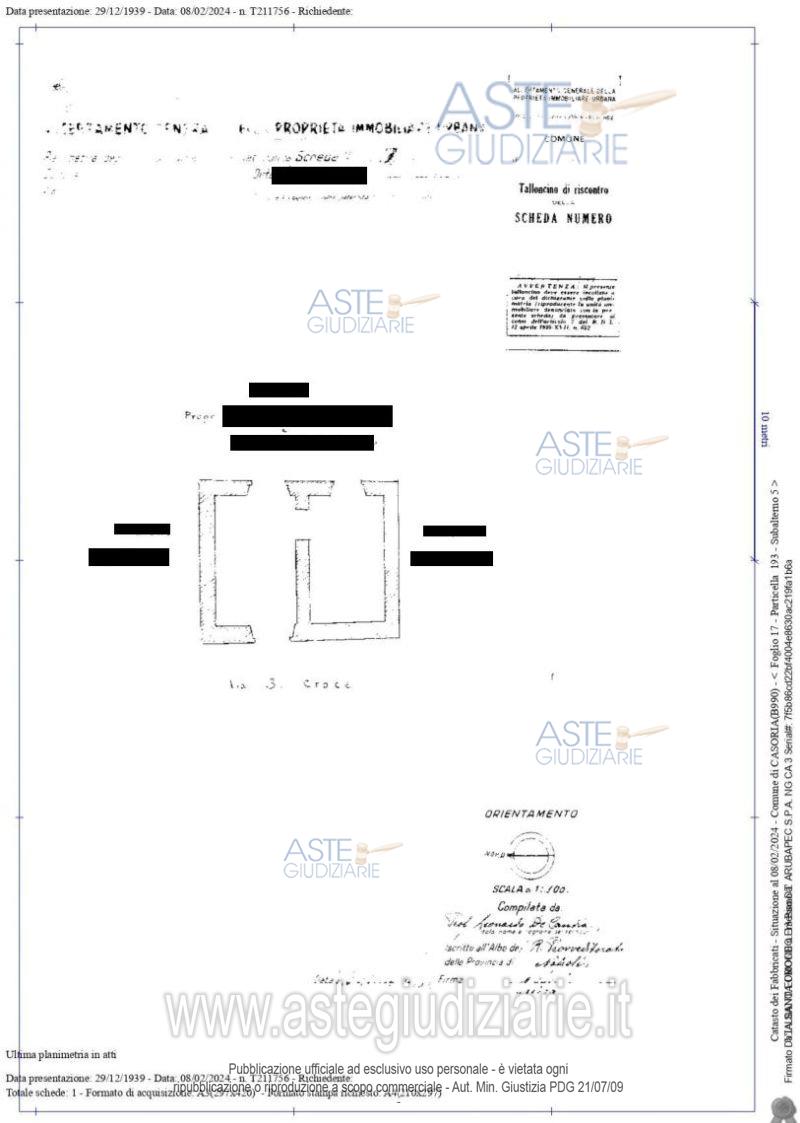 Planimetria del bene