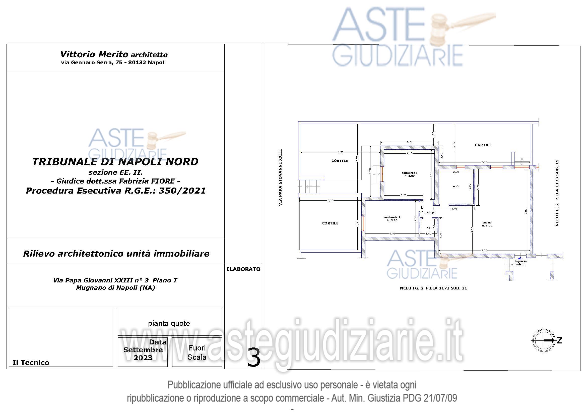 Planimetria del bene