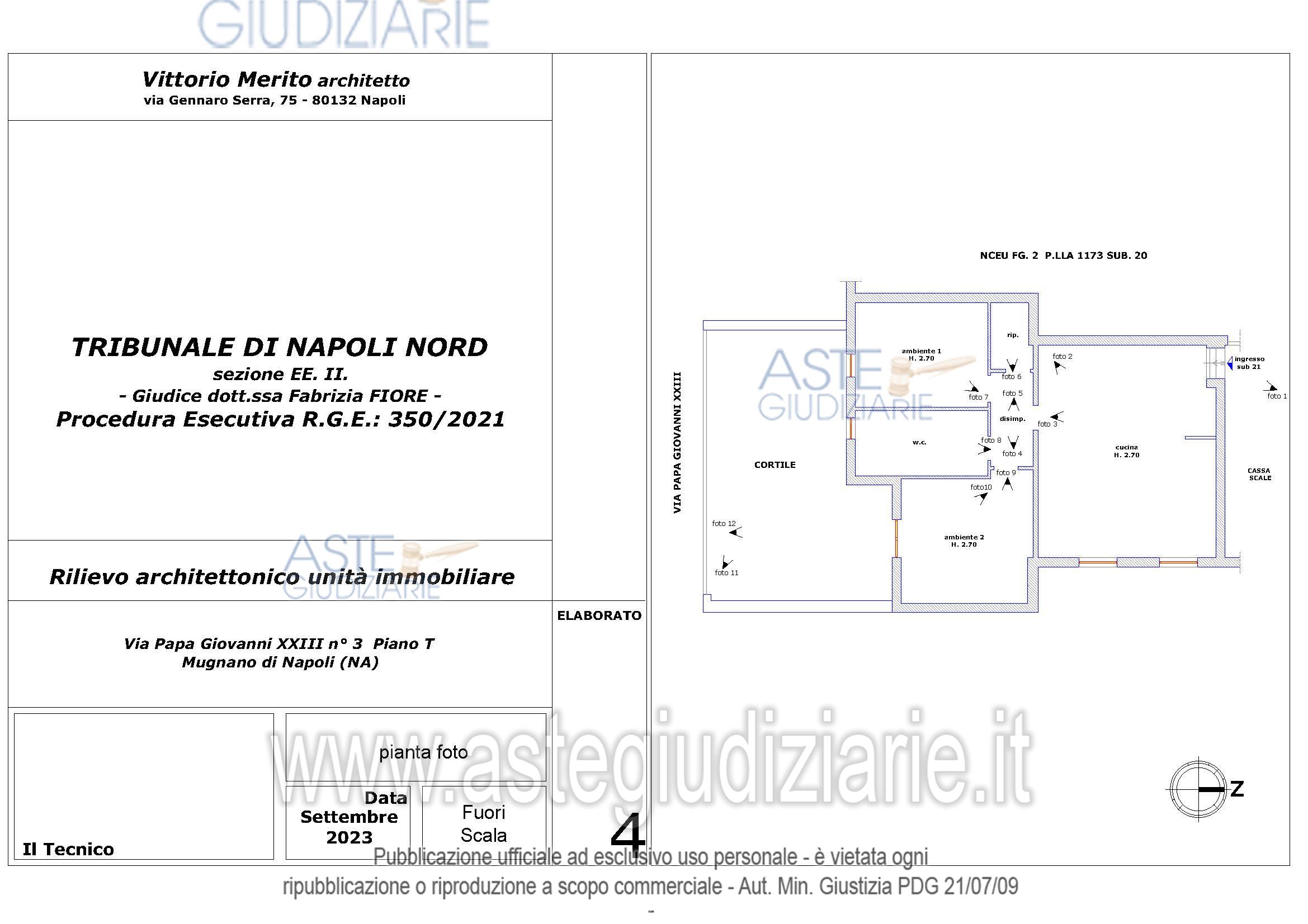 Planimetria del bene