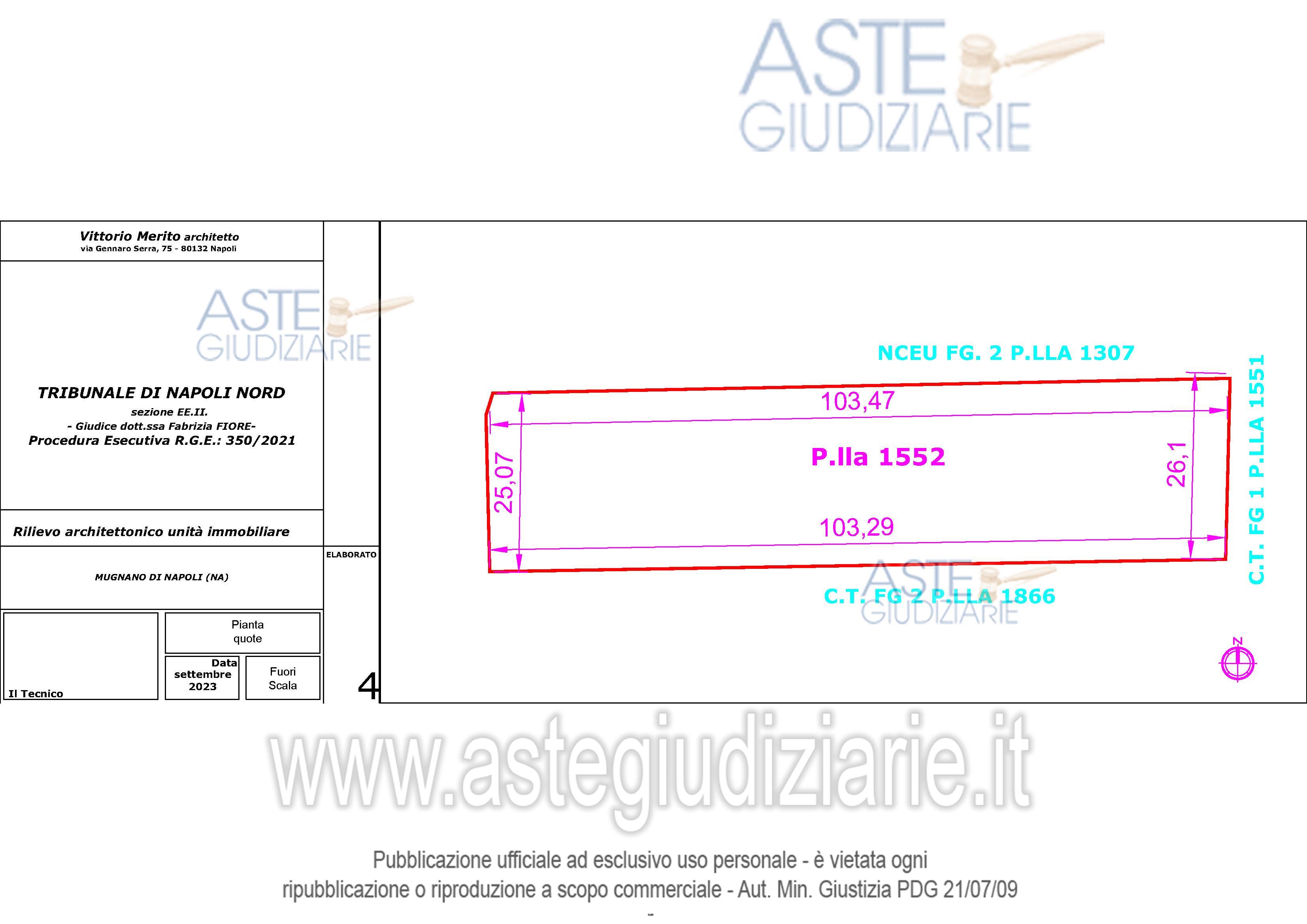 Planimetria del bene
