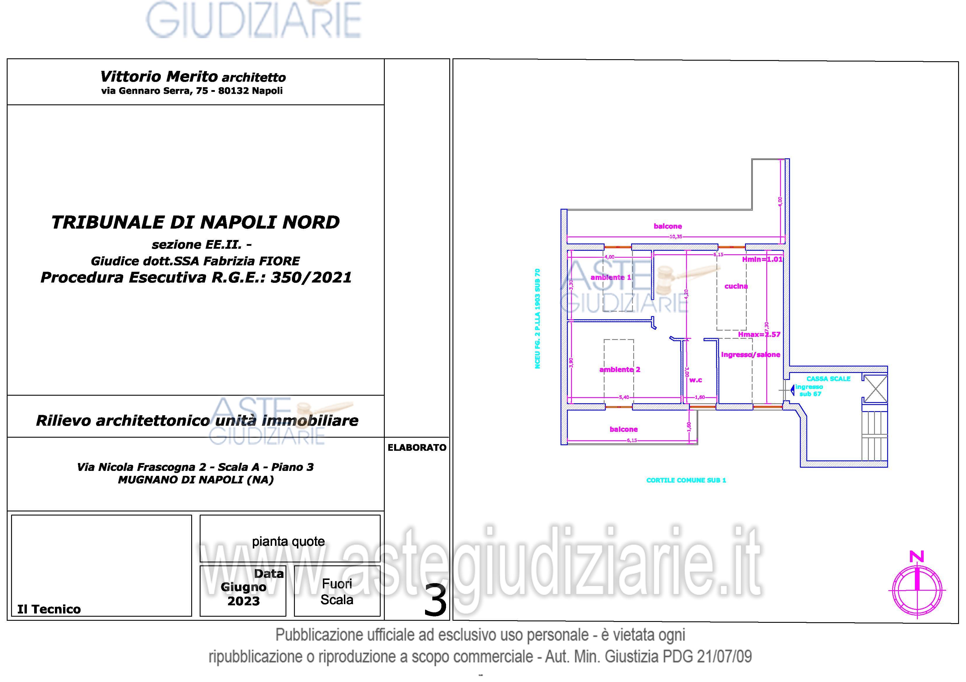 Planimetria del bene