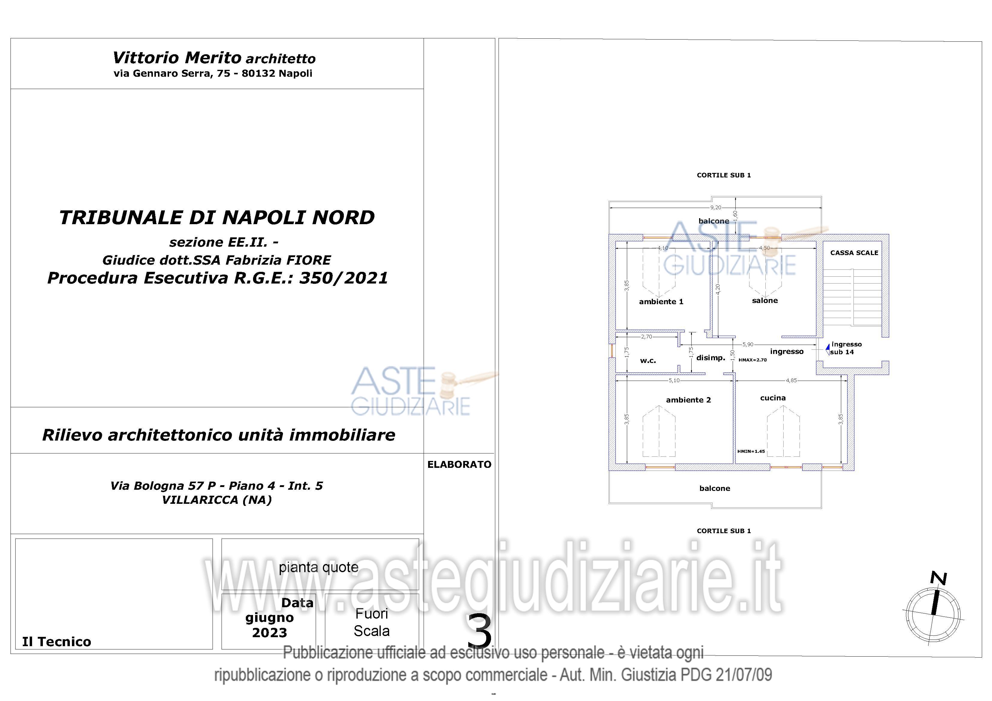 Planimetria del bene