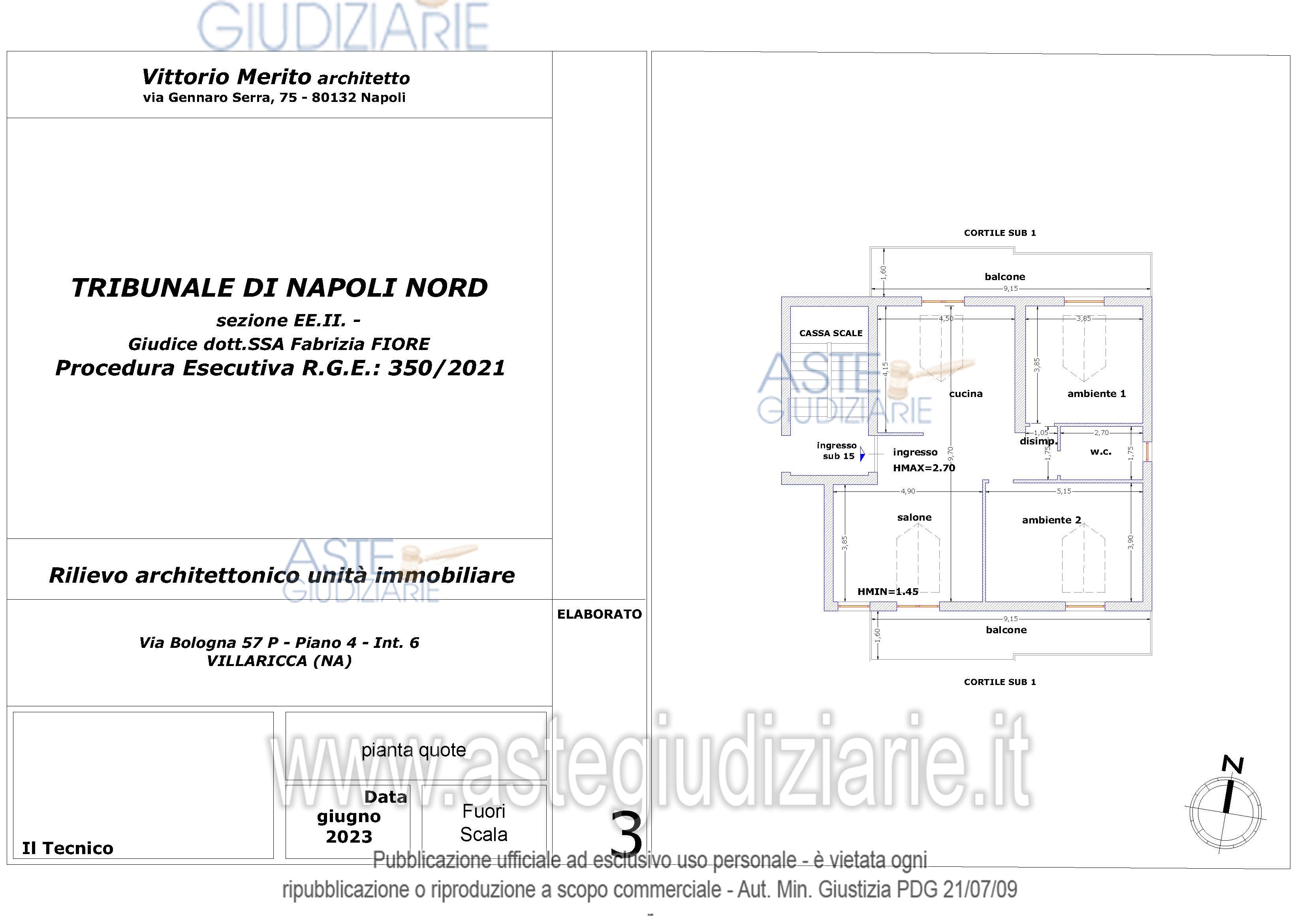 Planimetria del bene