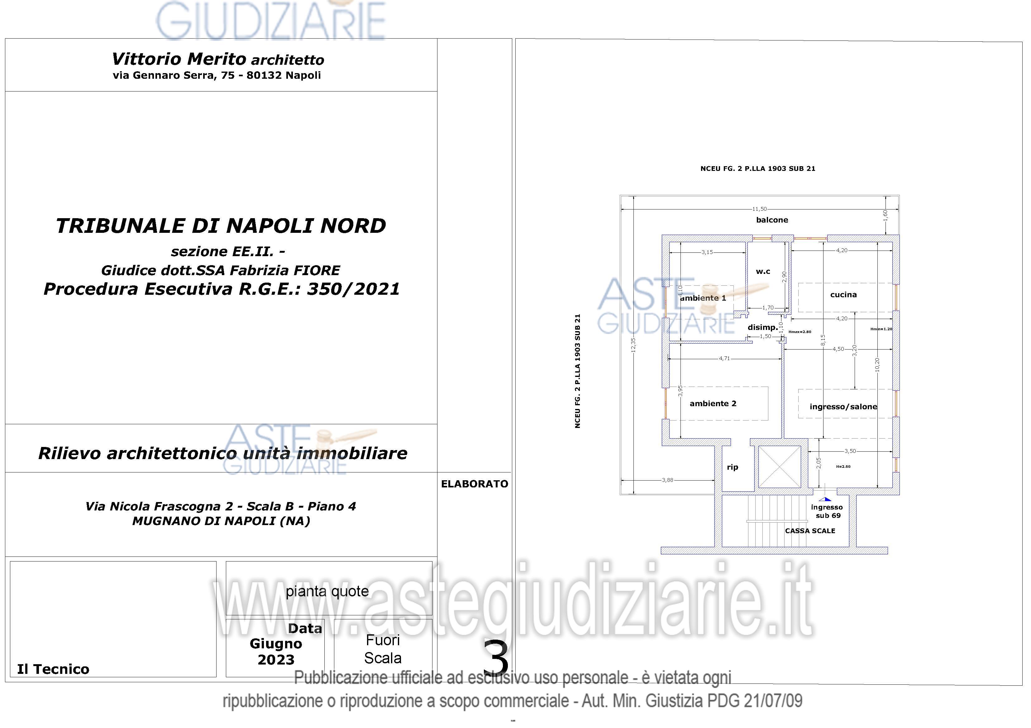 Planimetria del bene