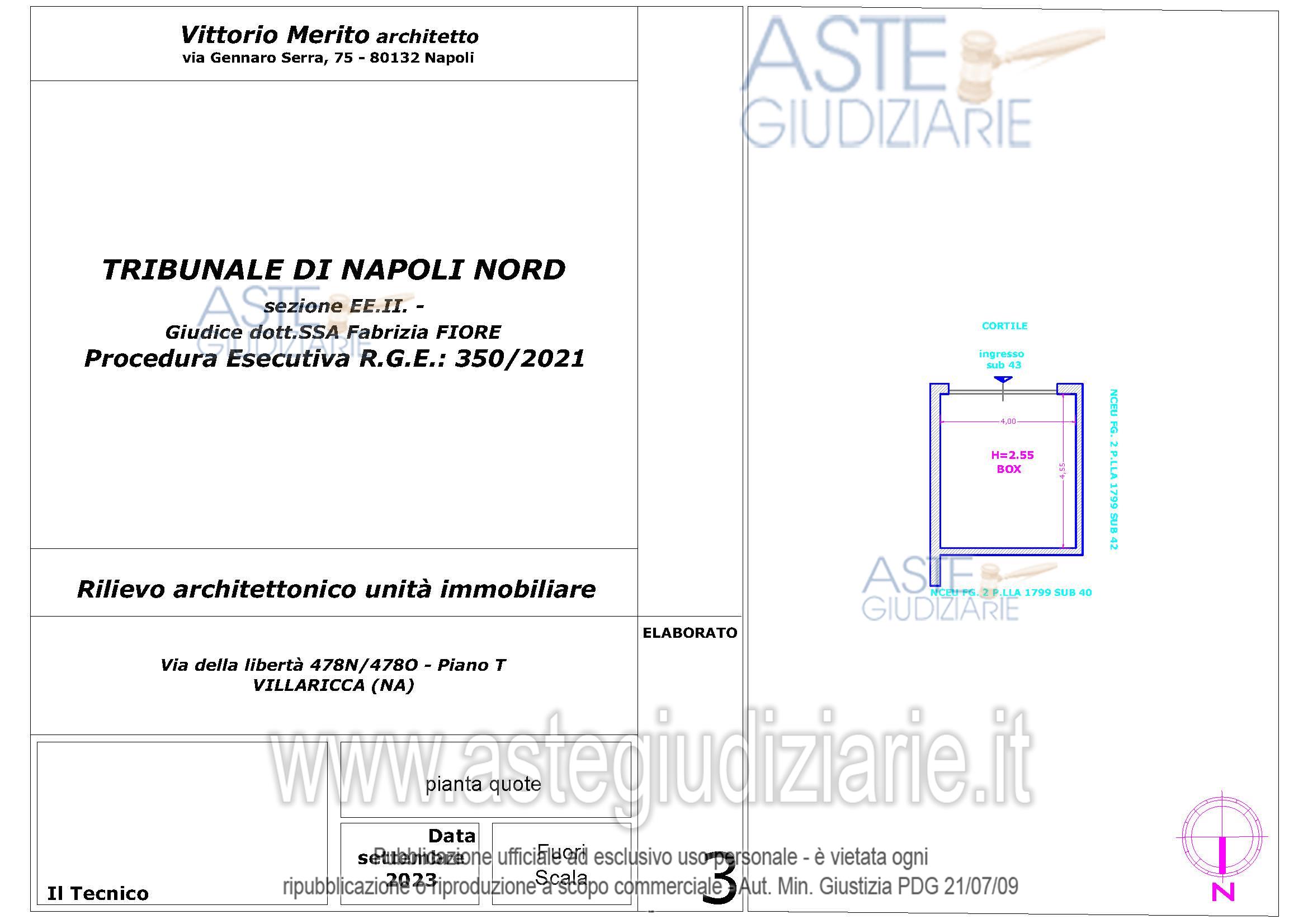 Planimetria del bene