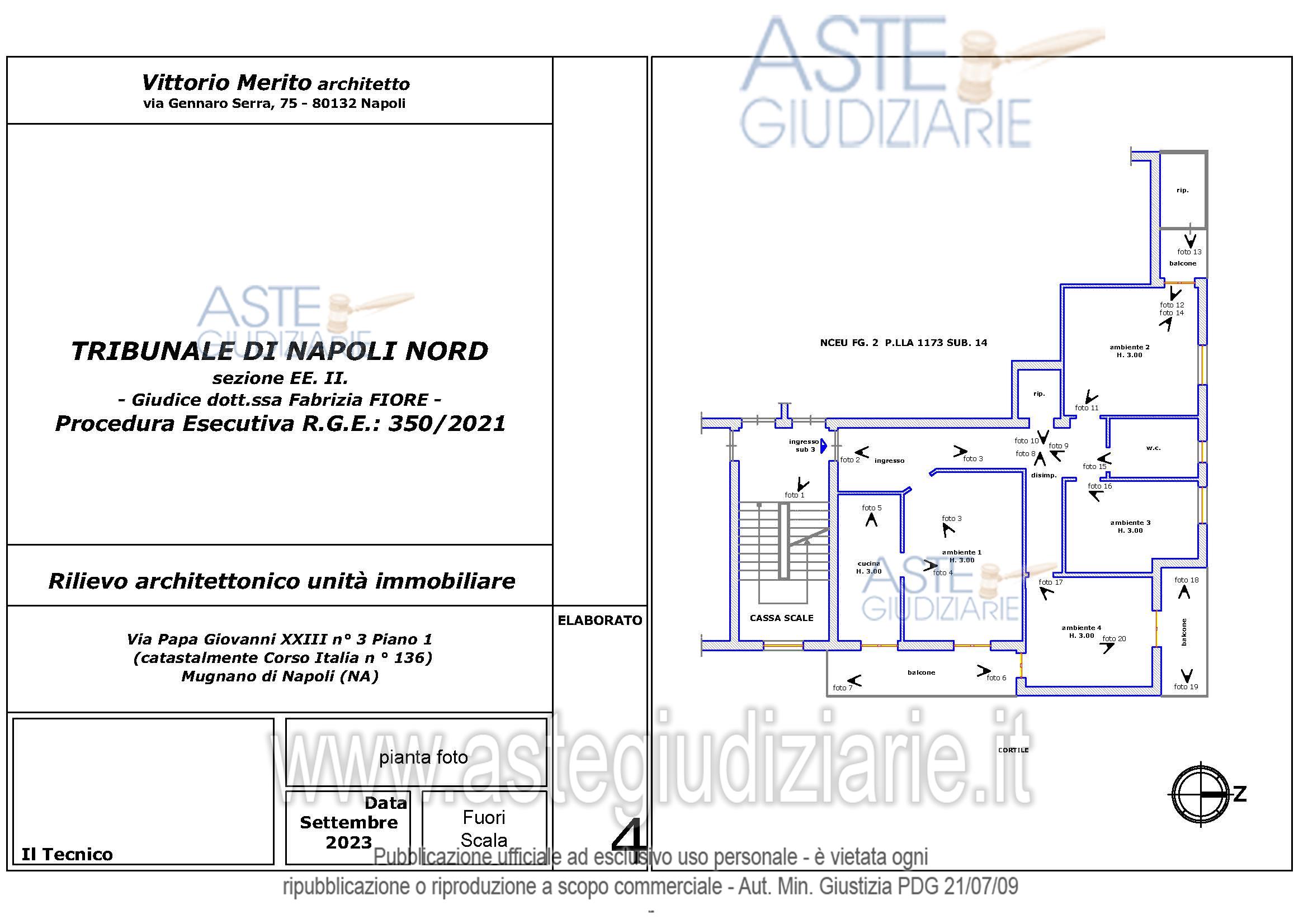 Planimetria del bene