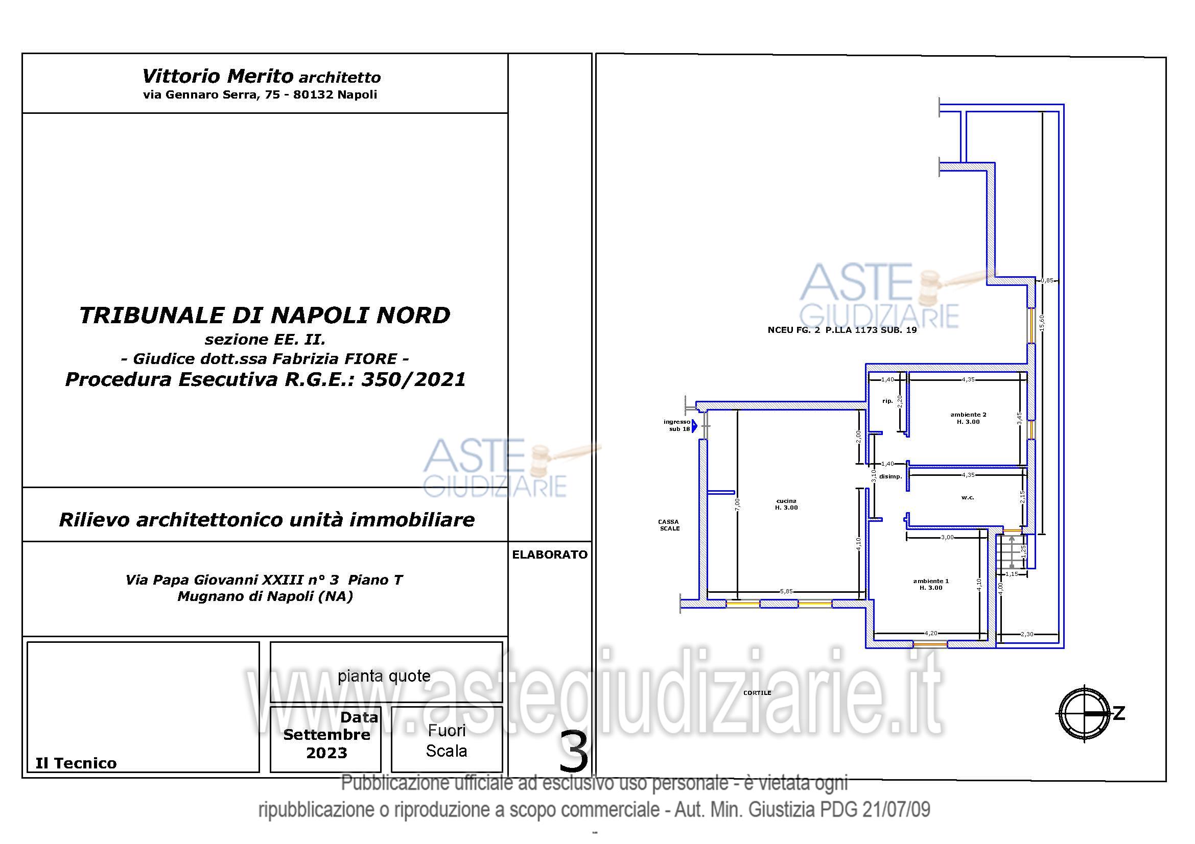 Planimetria del bene