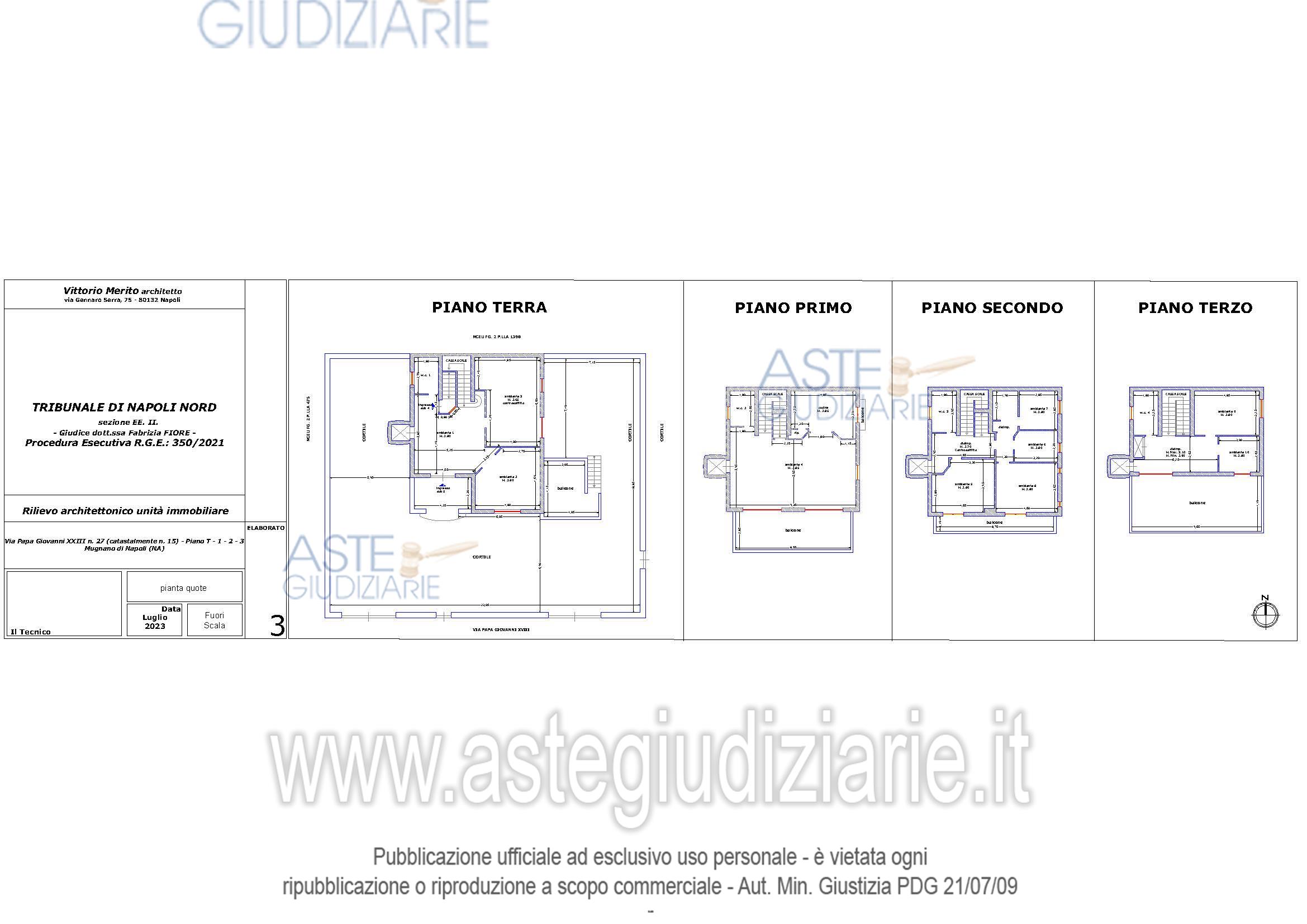 Planimetria del bene