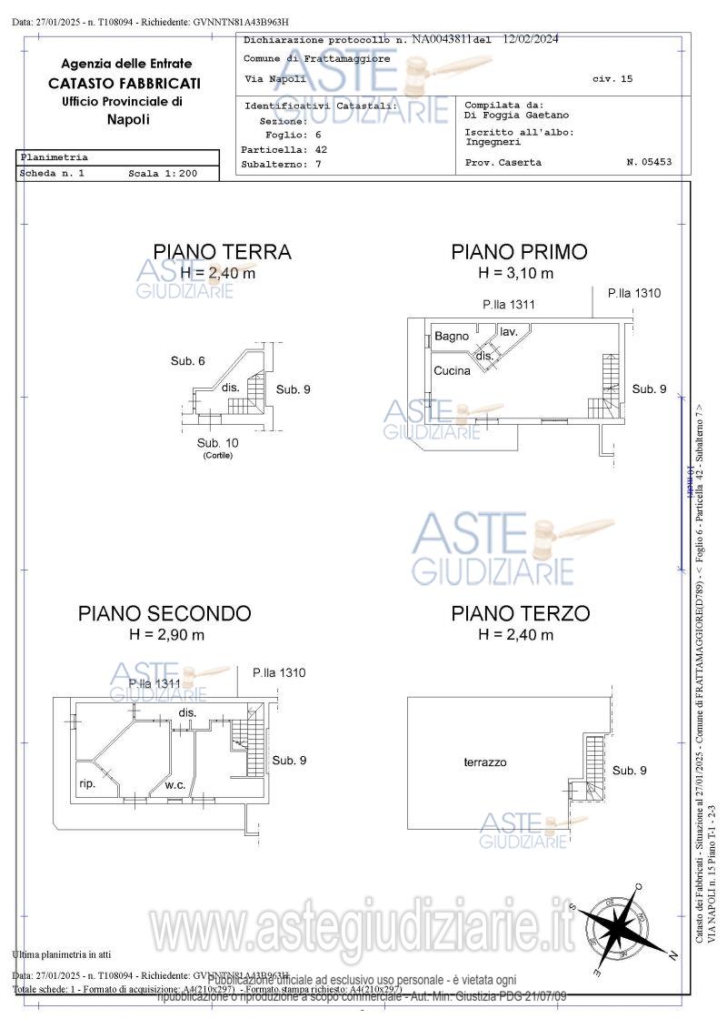 Planimetria del bene