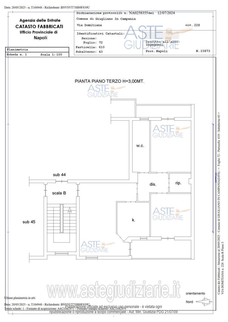 Planimetria del bene