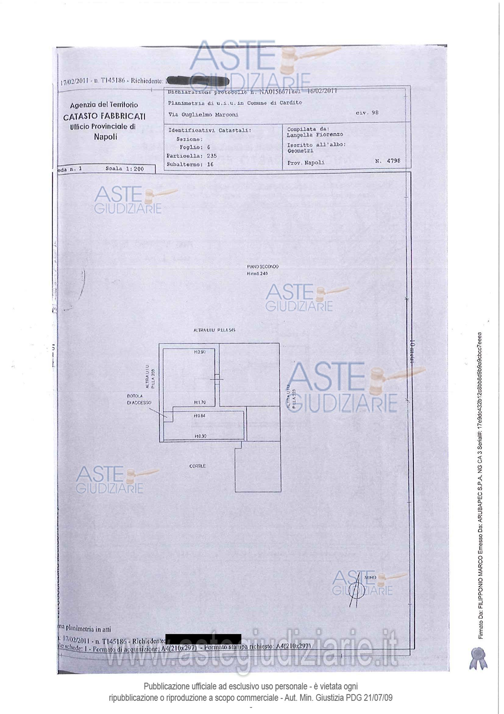 Planimetria del bene