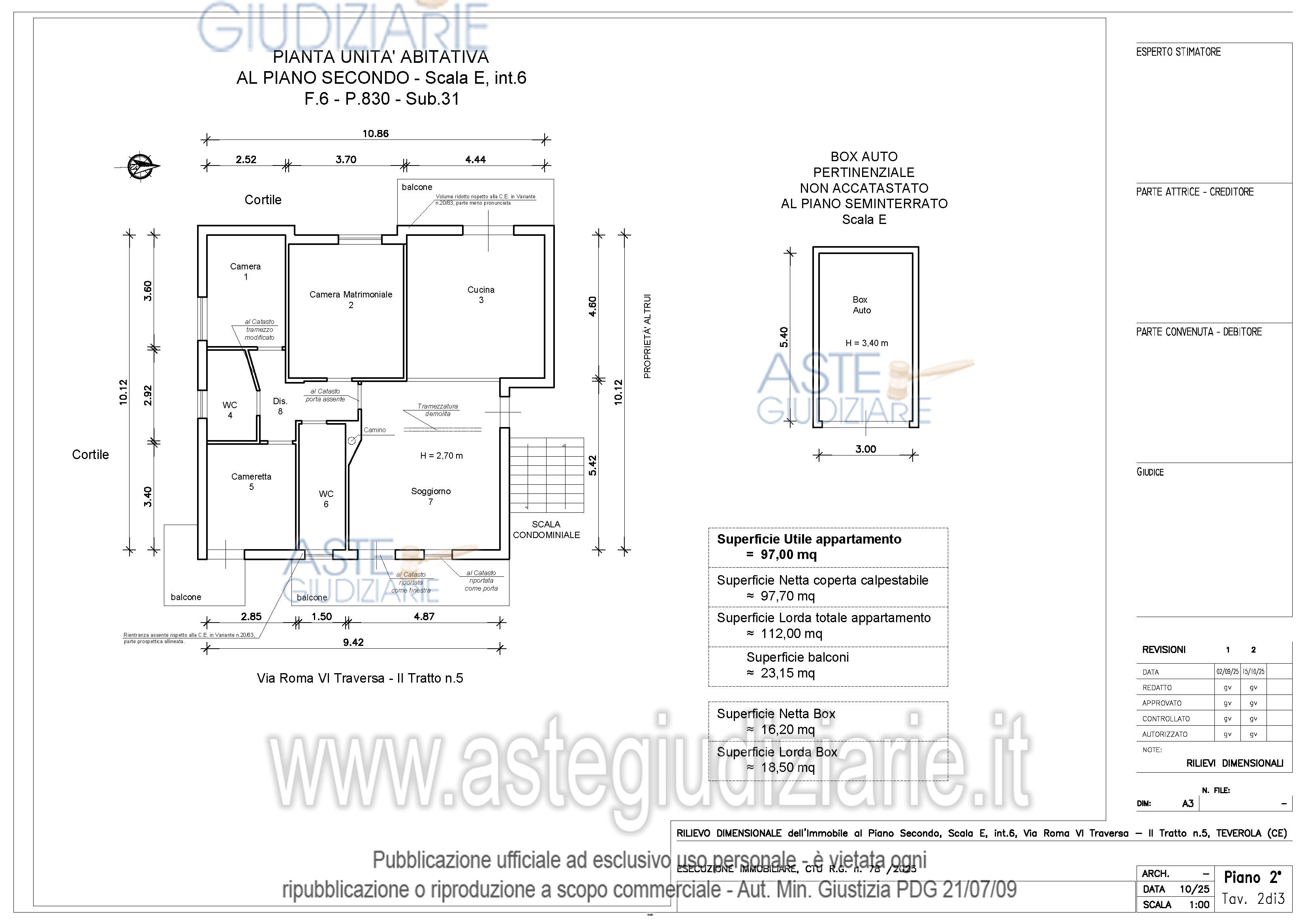 Planimetria del bene