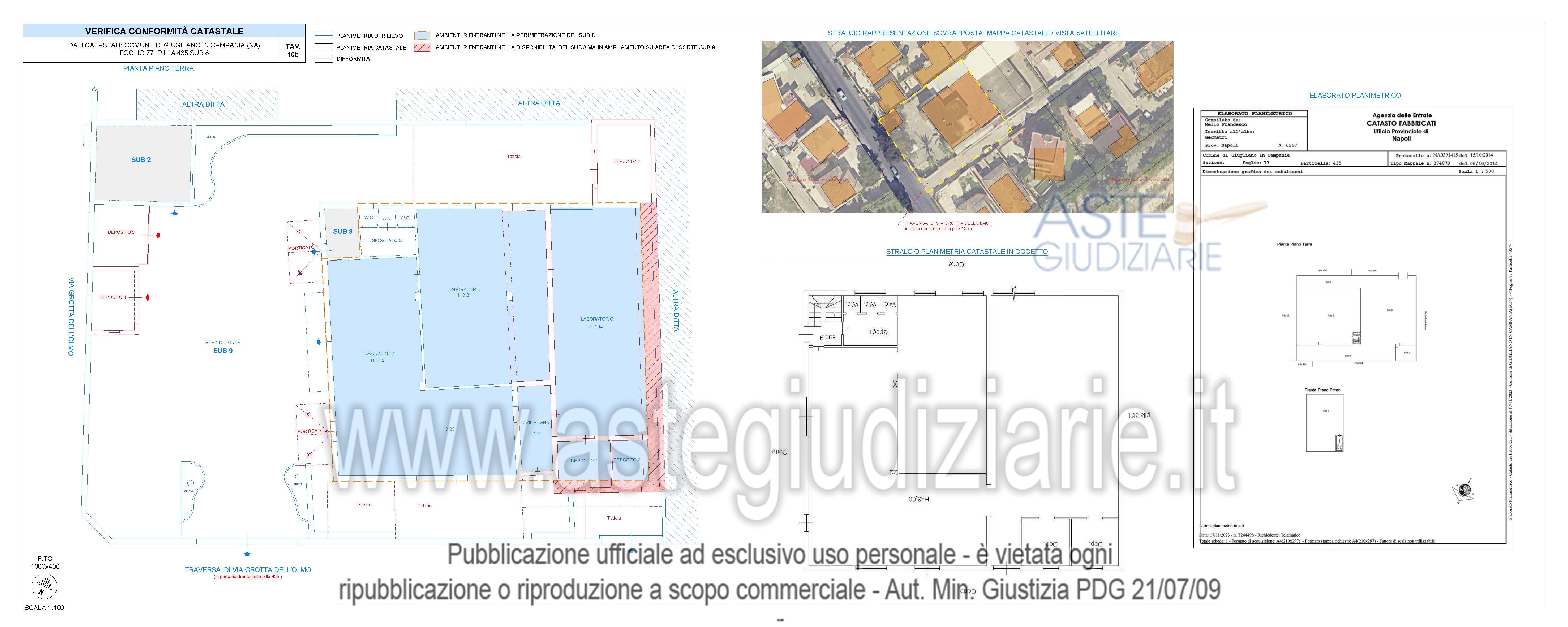 Planimetria del bene