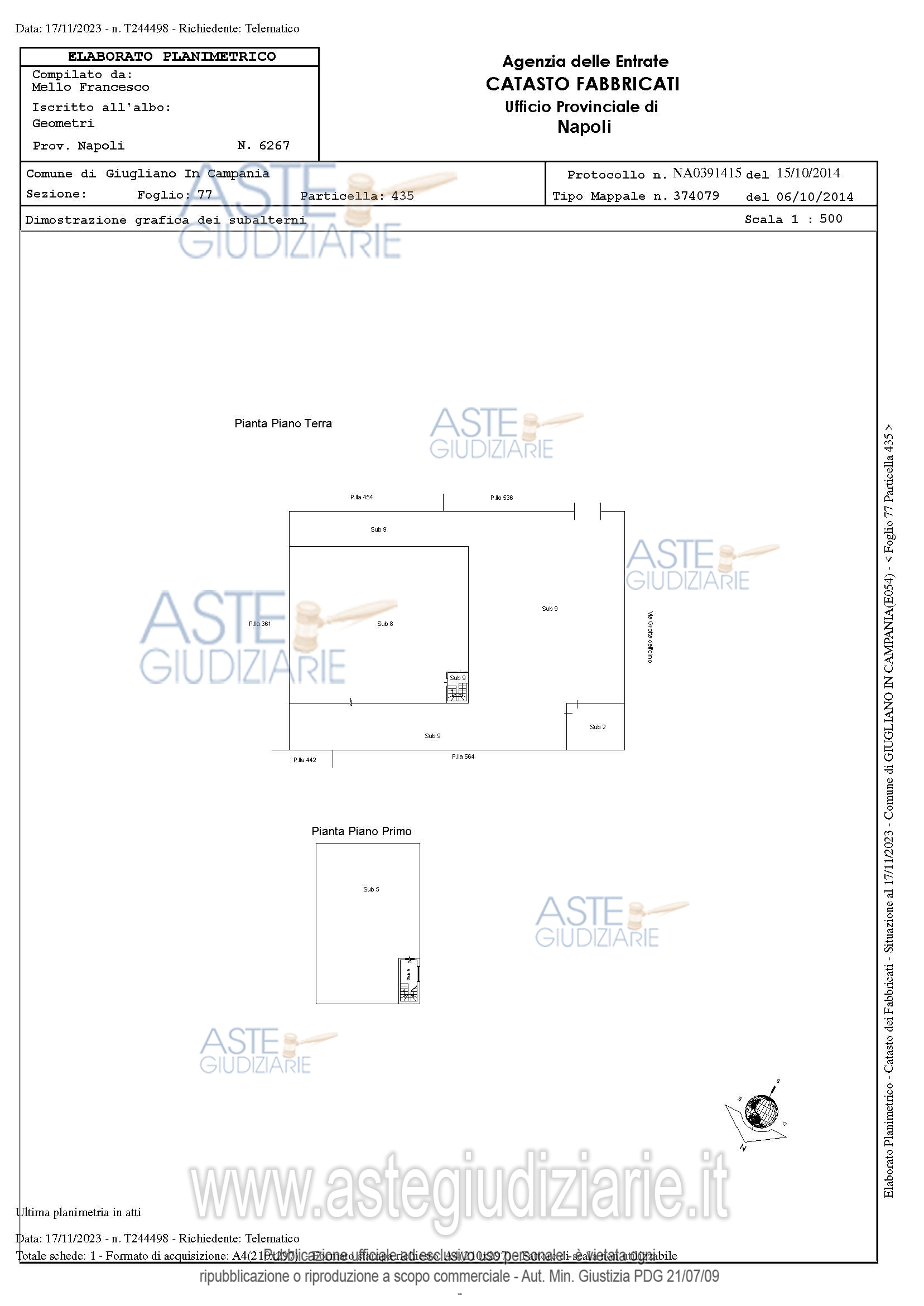 Planimetria del bene