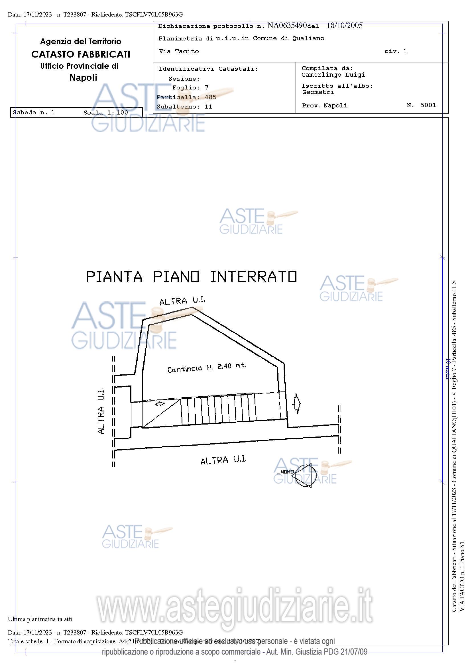 Planimetria del bene