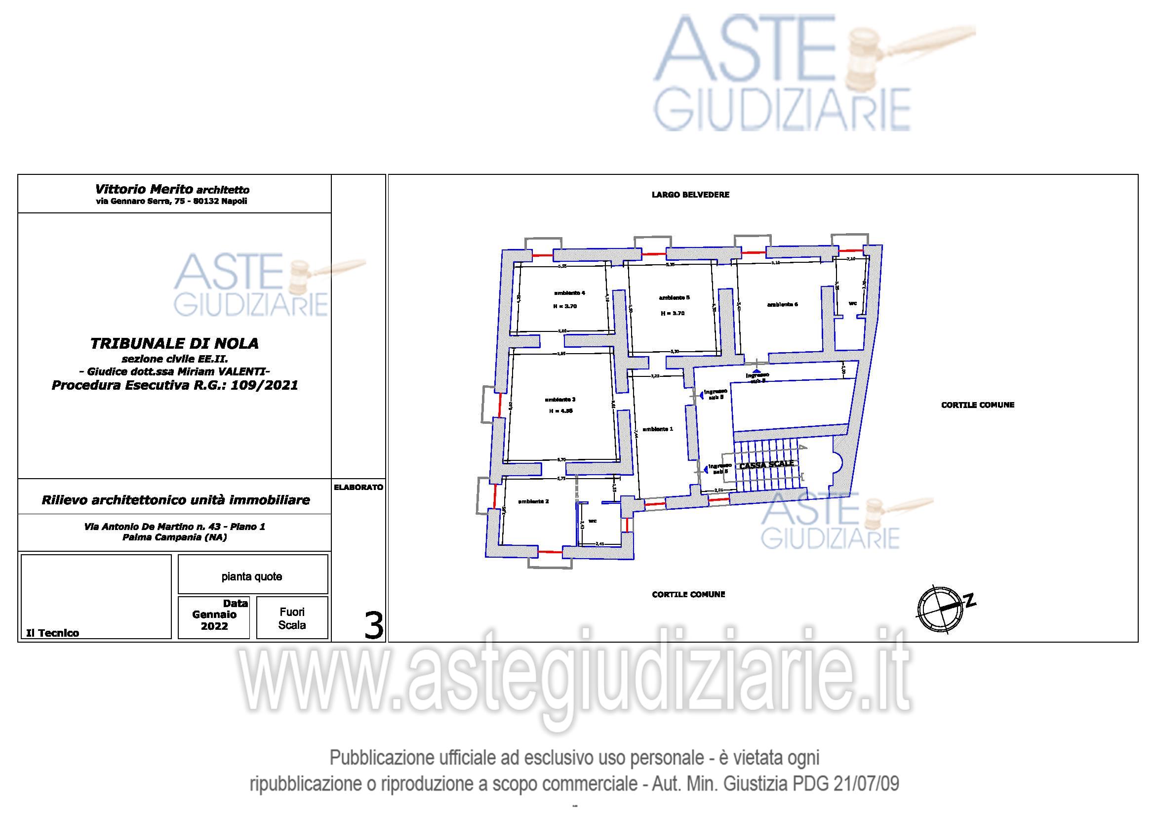 Planimetria del bene