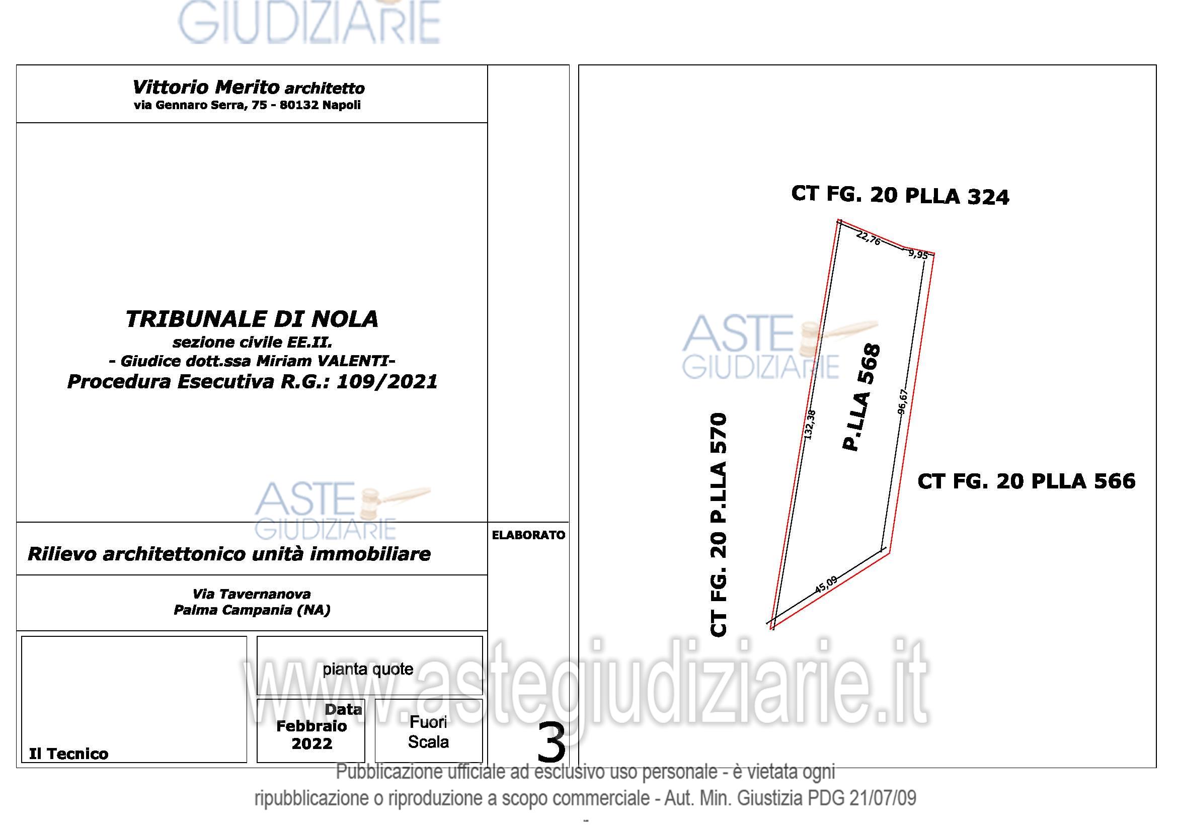 Planimetria del bene