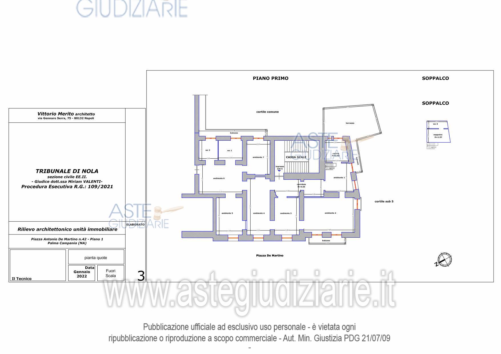 Planimetria del bene