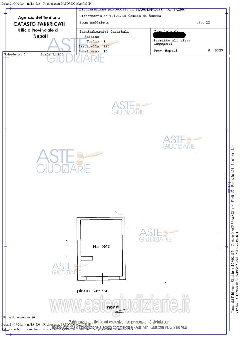 Planimetria del bene