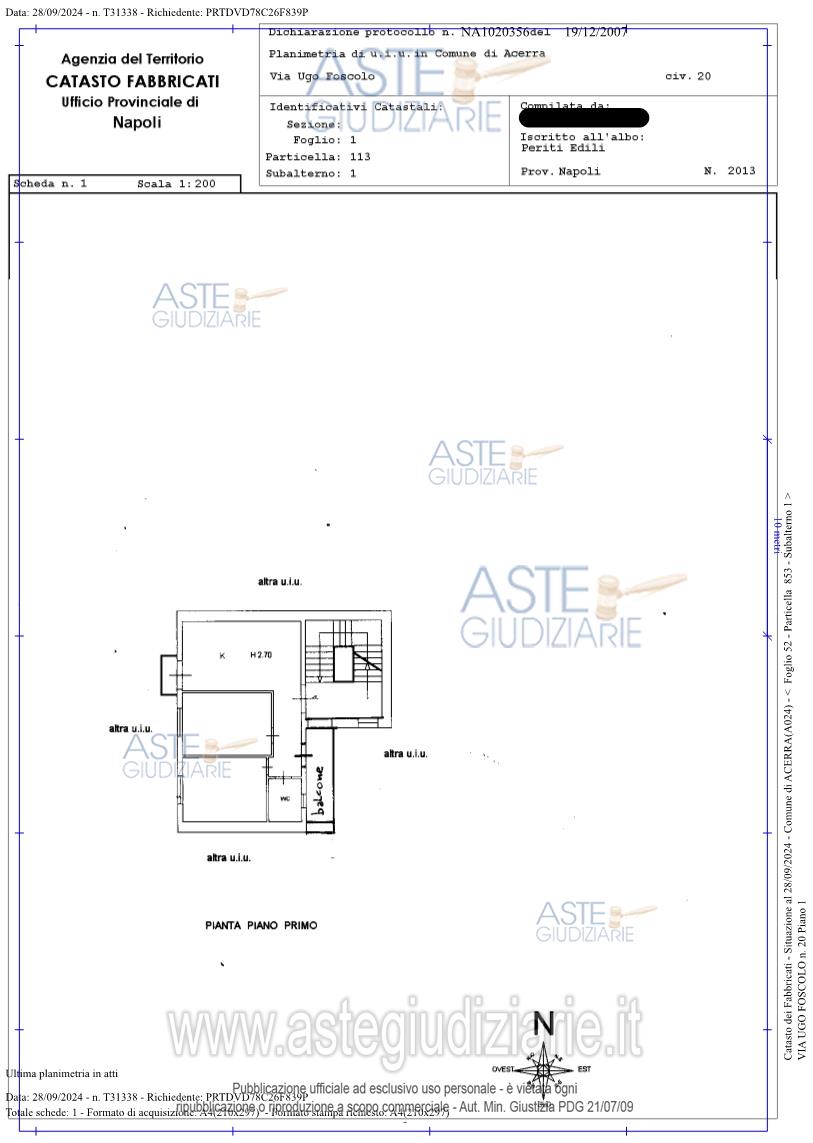 Planimetria del bene