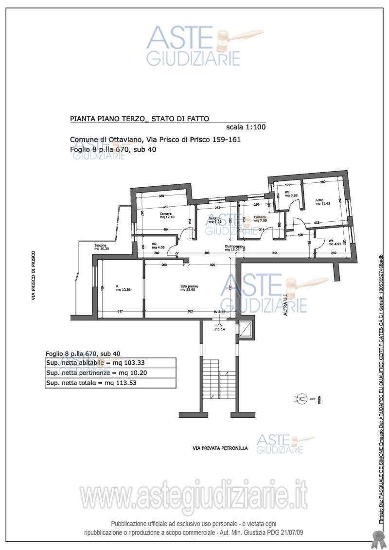 Planimetria del bene