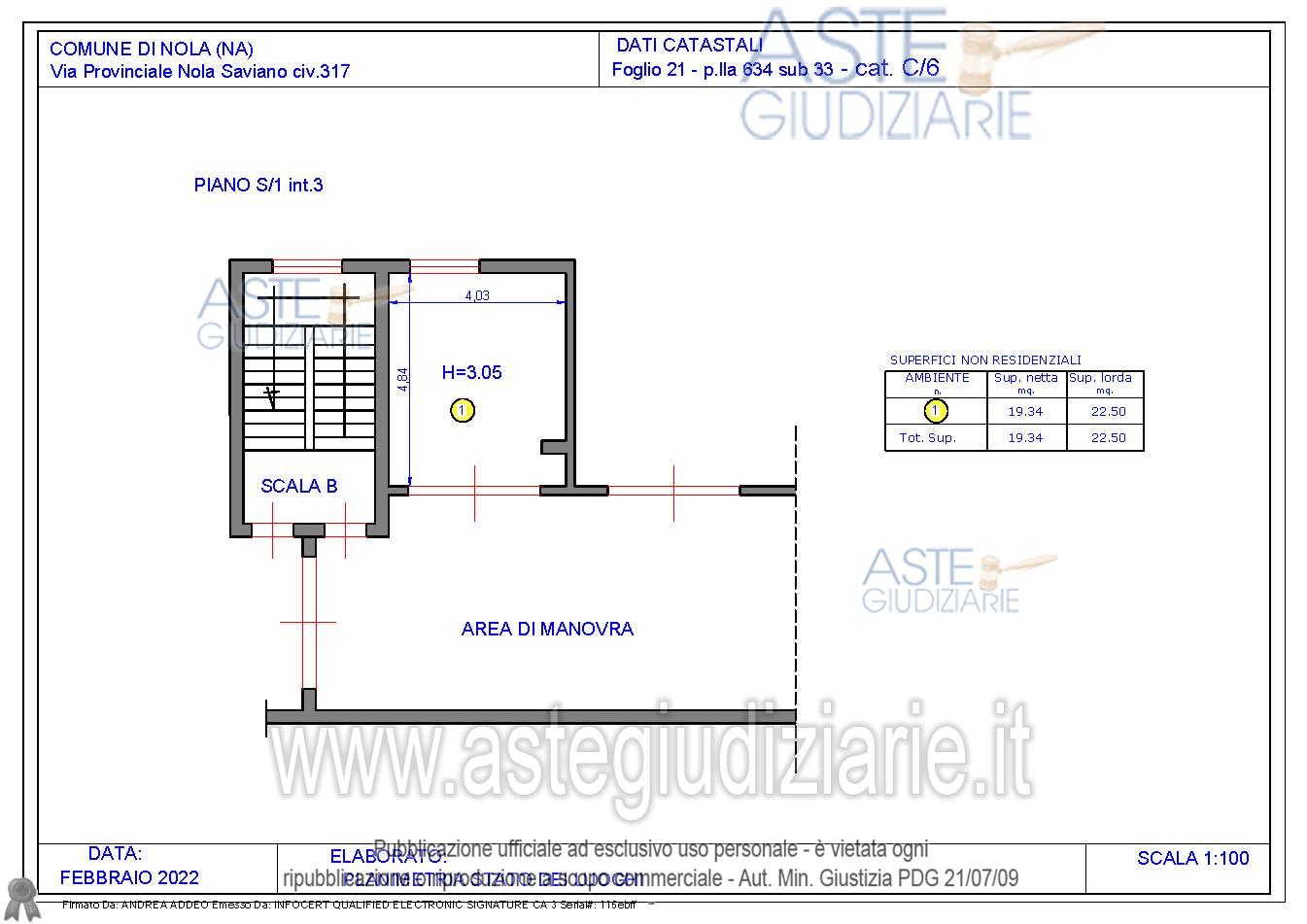 Planimetria del bene
