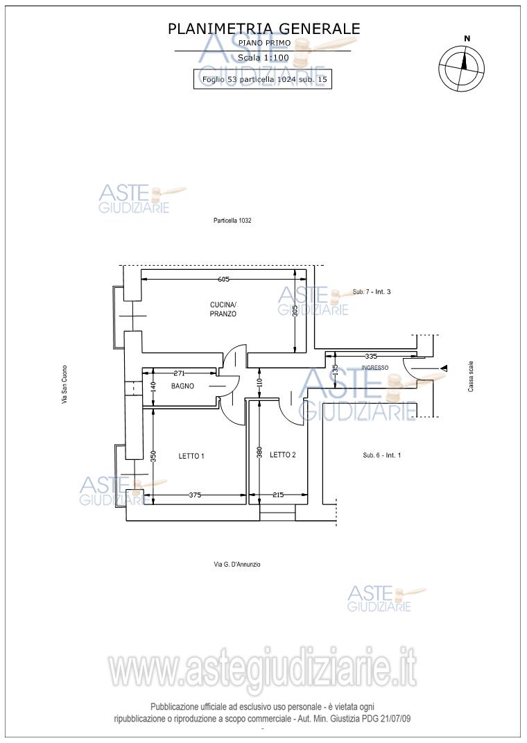 Planimetria del bene