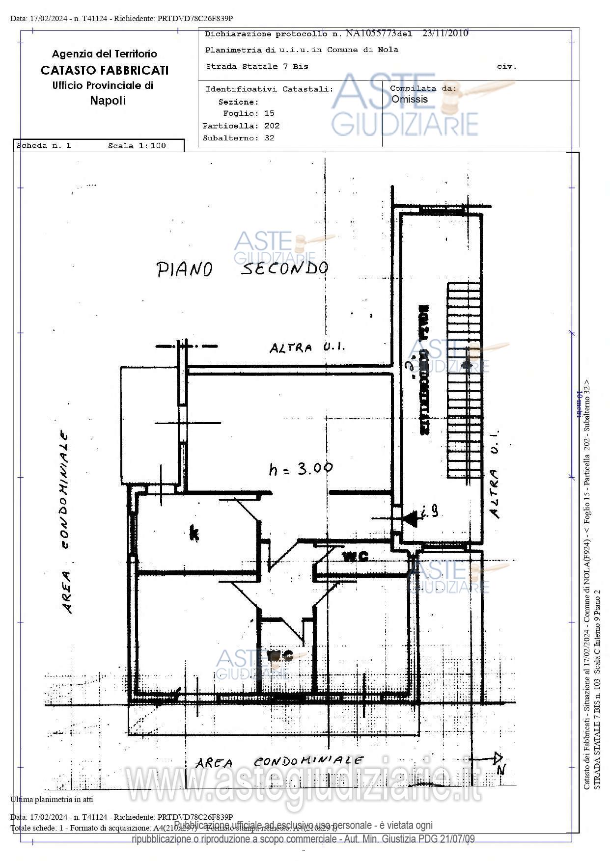 Planimetria del bene