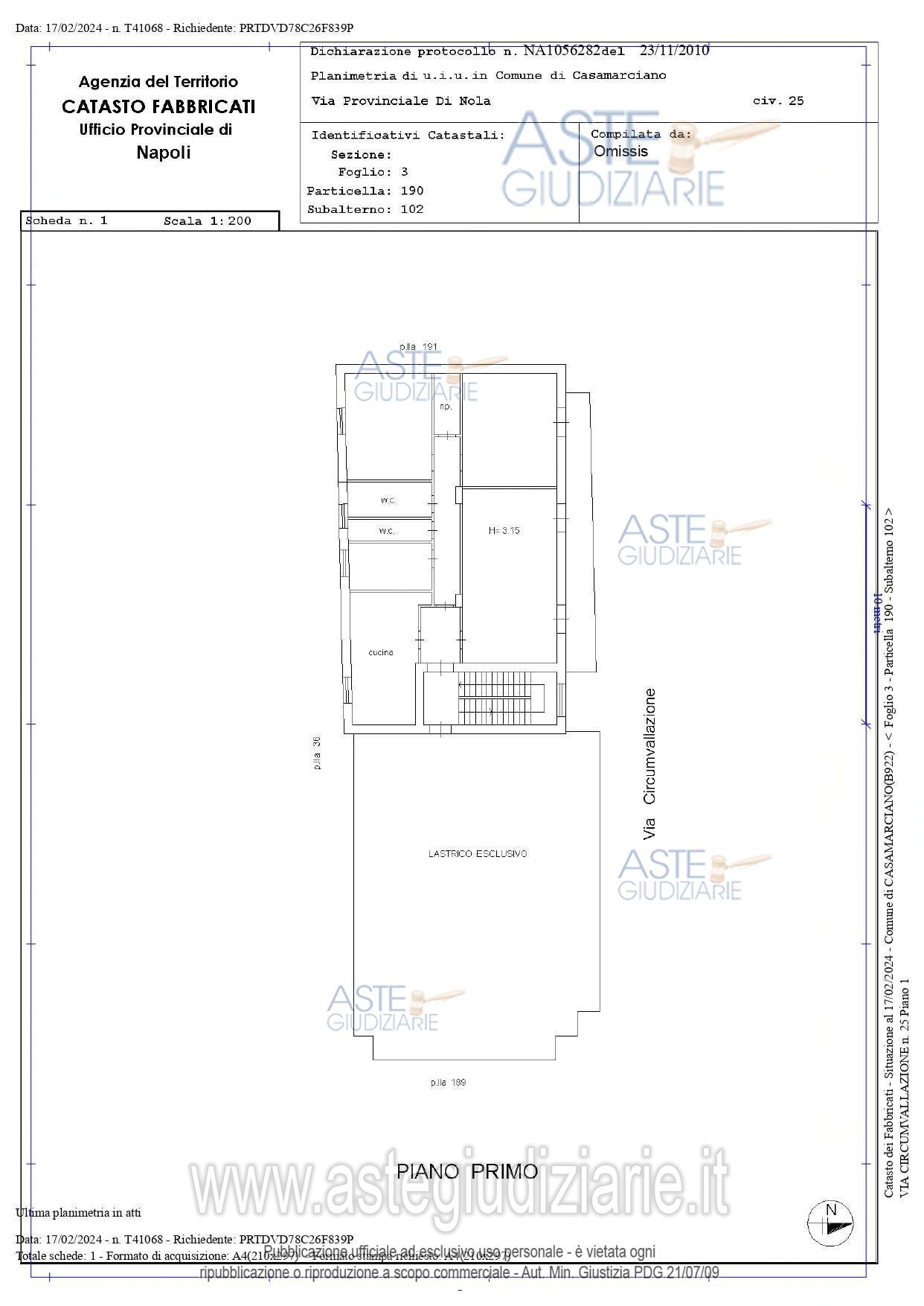 Planimetria del bene