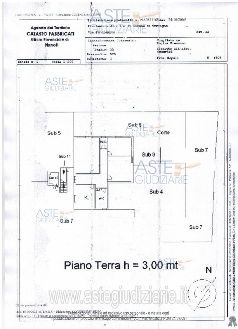 Planimetria del bene