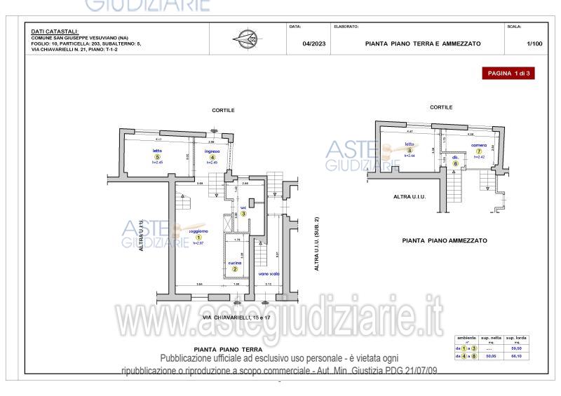 Planimetria del bene