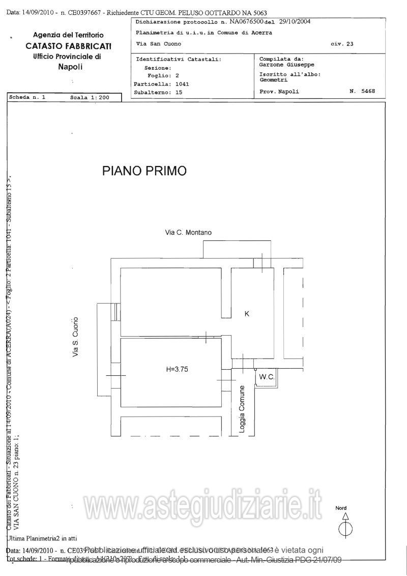 Planimetria del bene