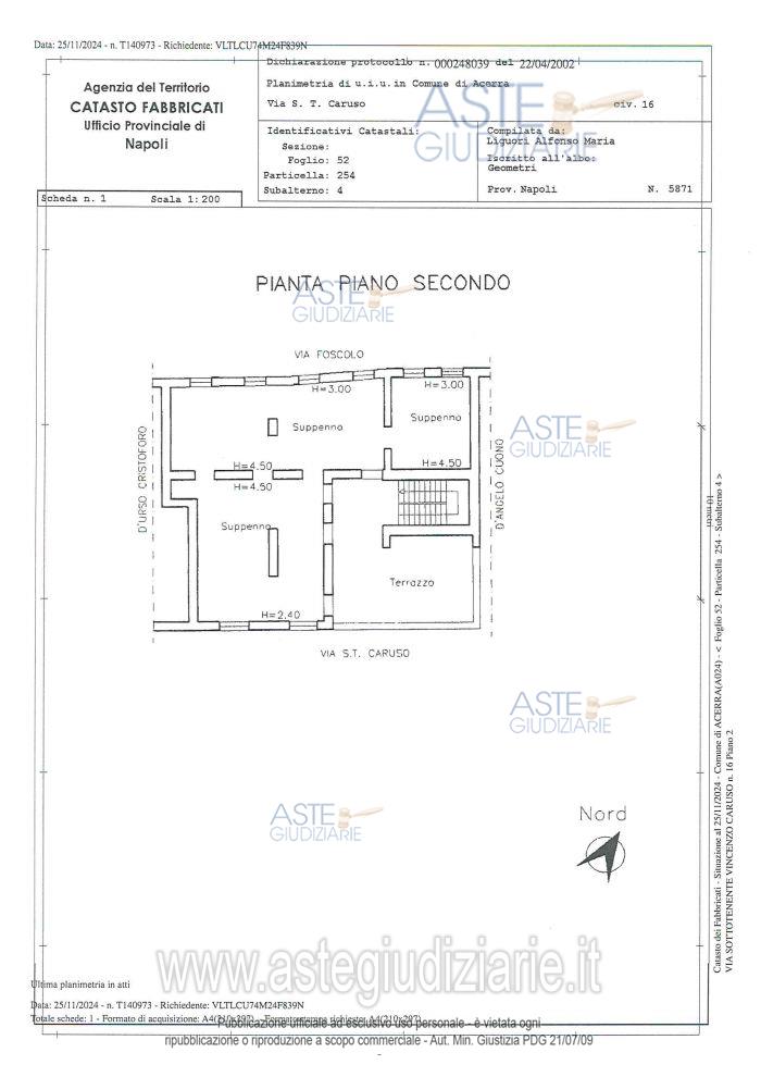 Planimetria del bene