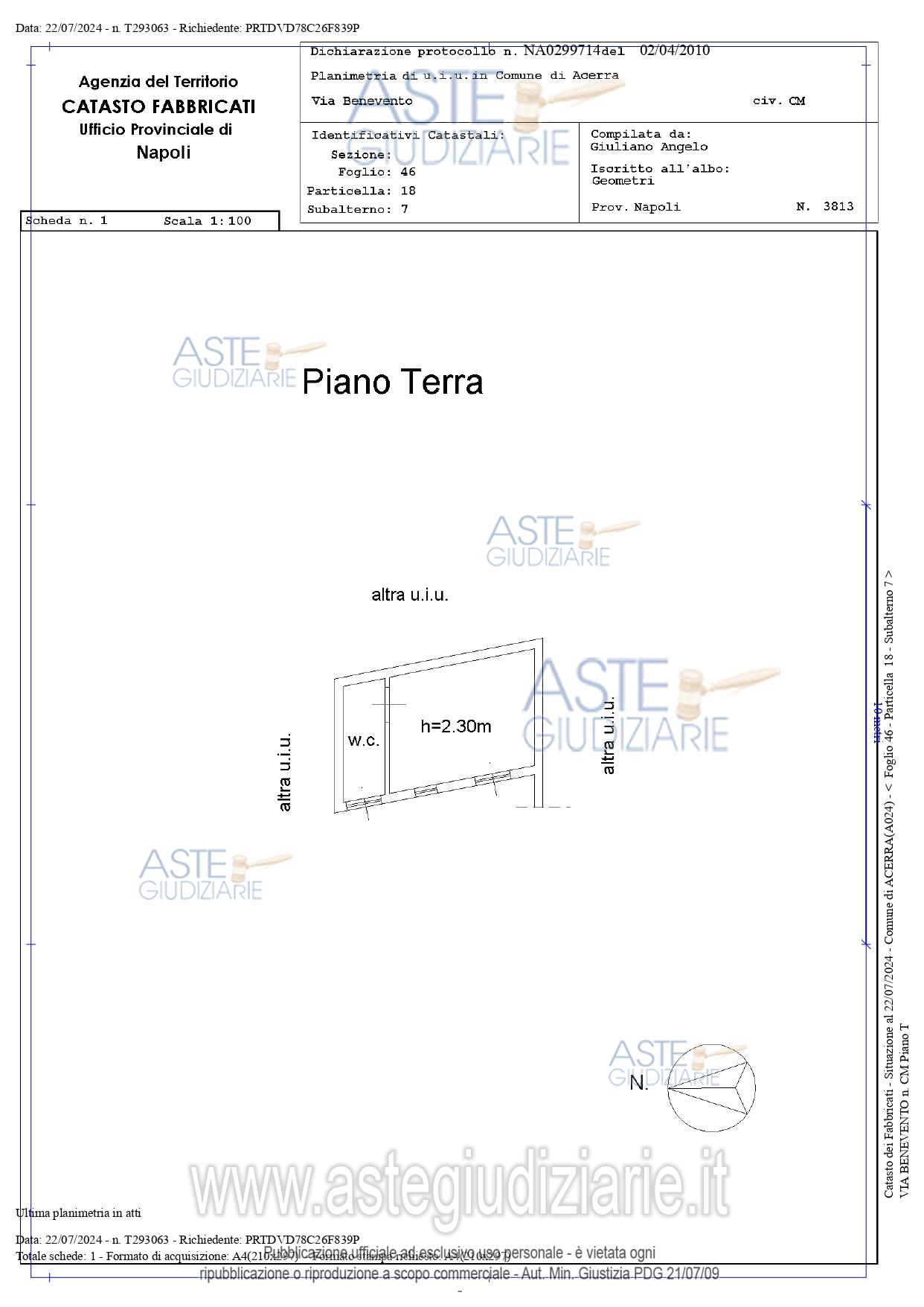 Planimetria del bene