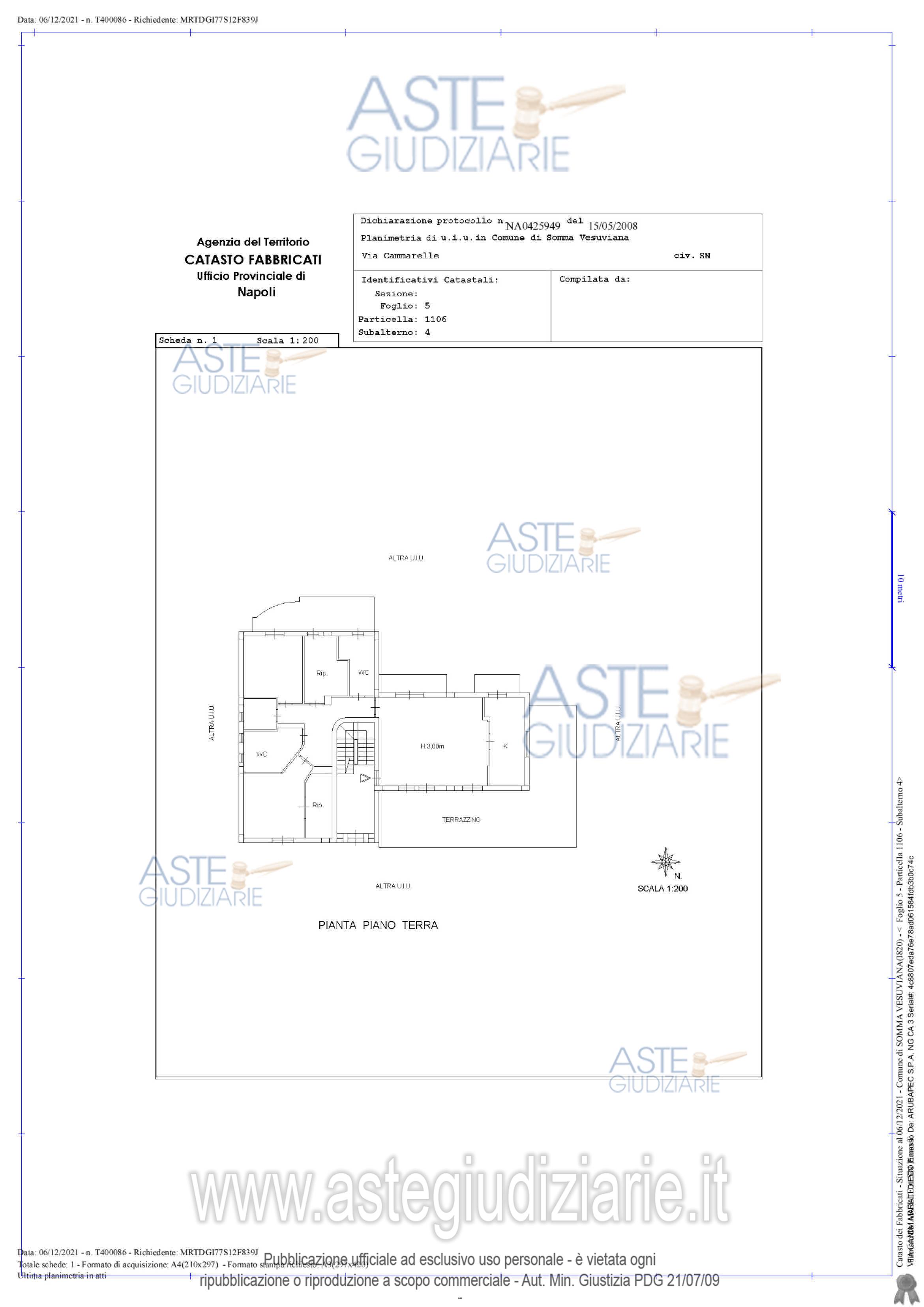 Planimetria del bene