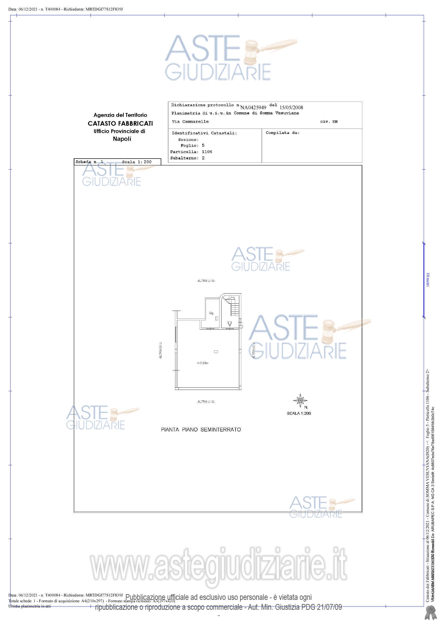 Planimetria del bene