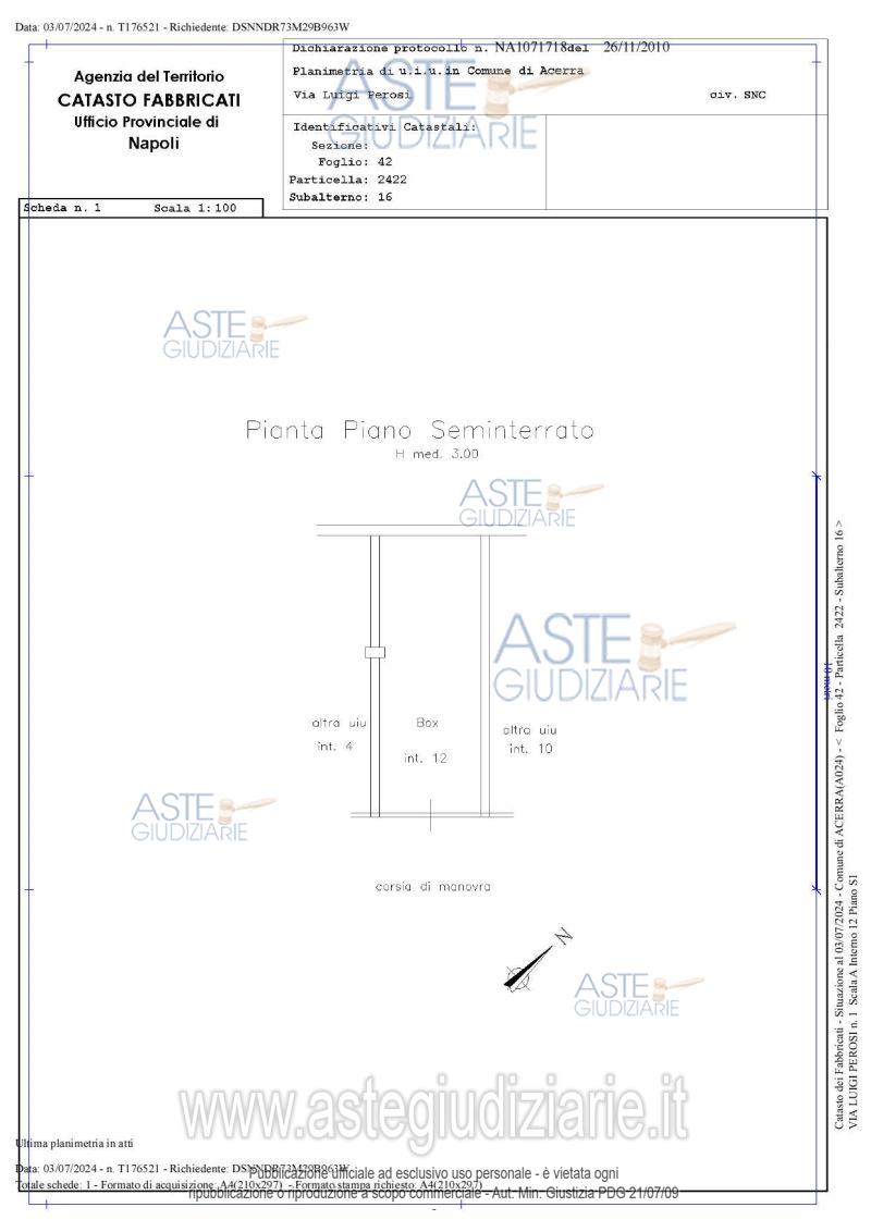 Planimetria del bene