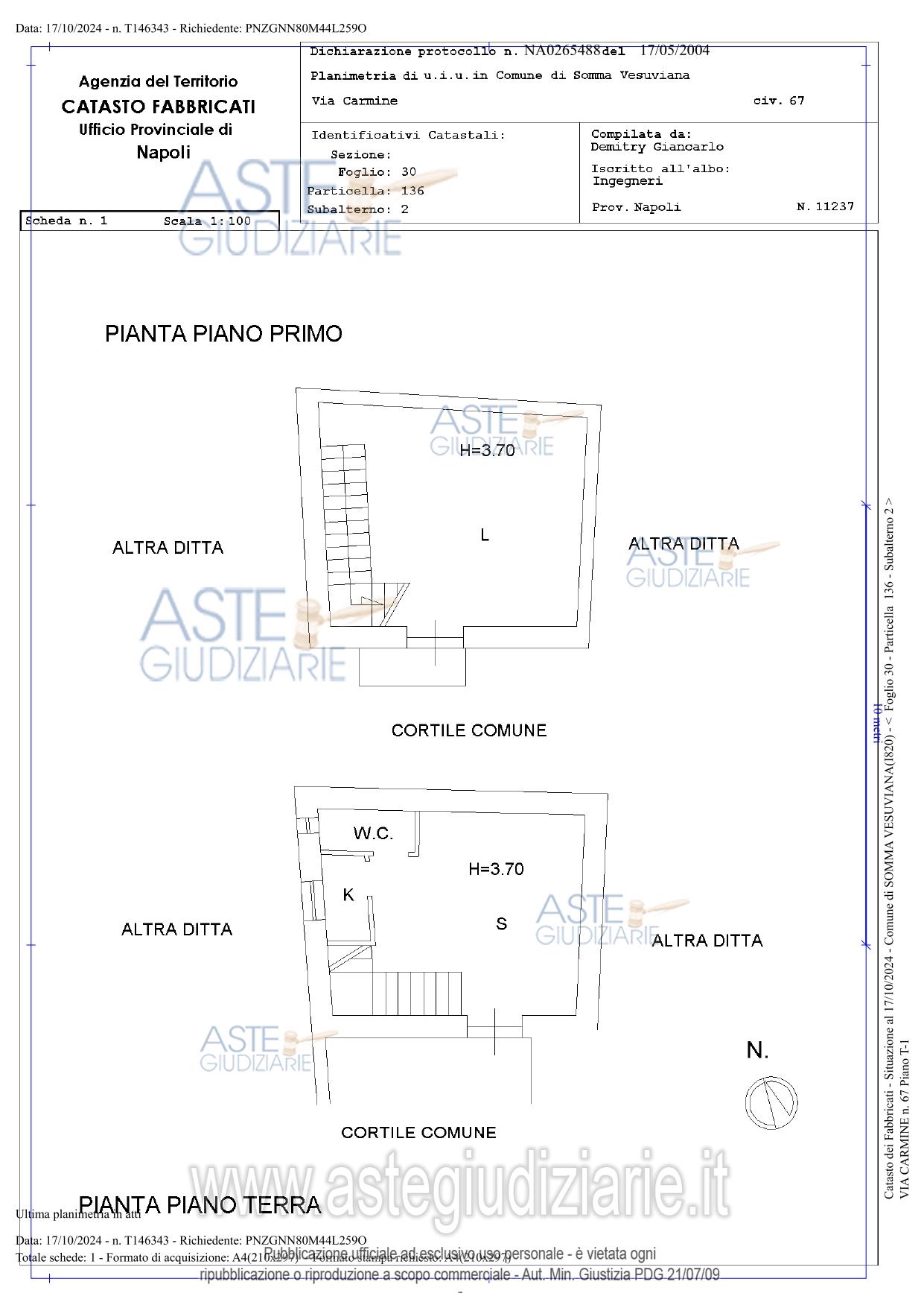 Planimetria del bene