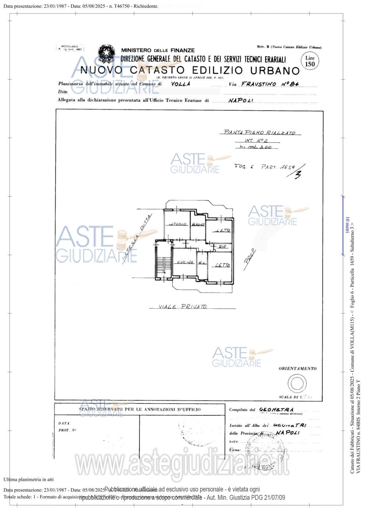 Planimetria del bene