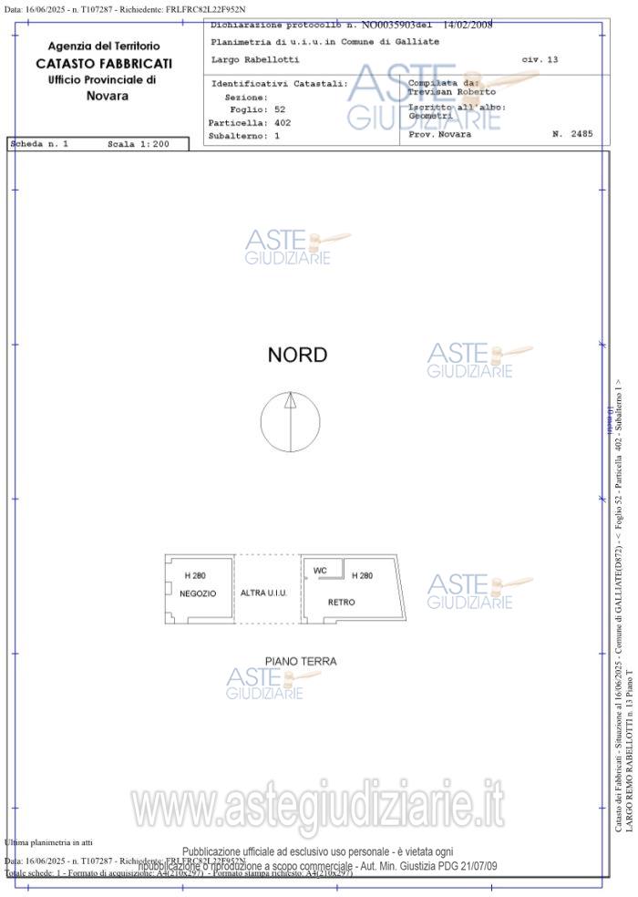 Planimetria del bene