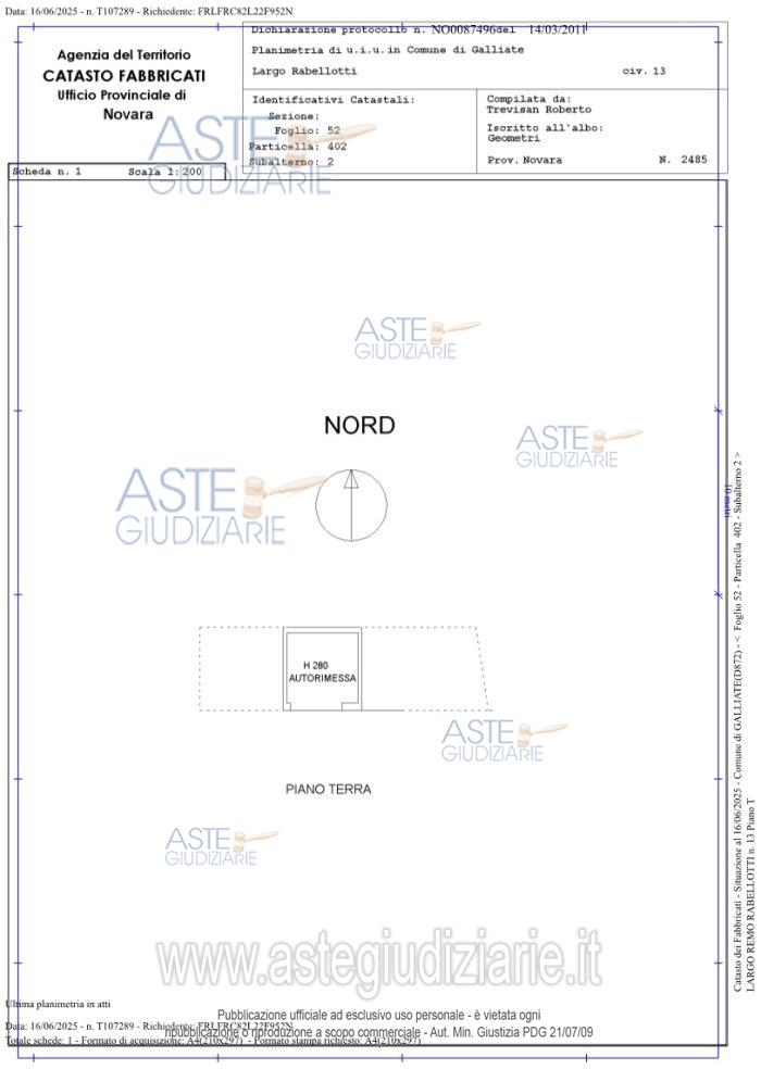 Planimetria del bene