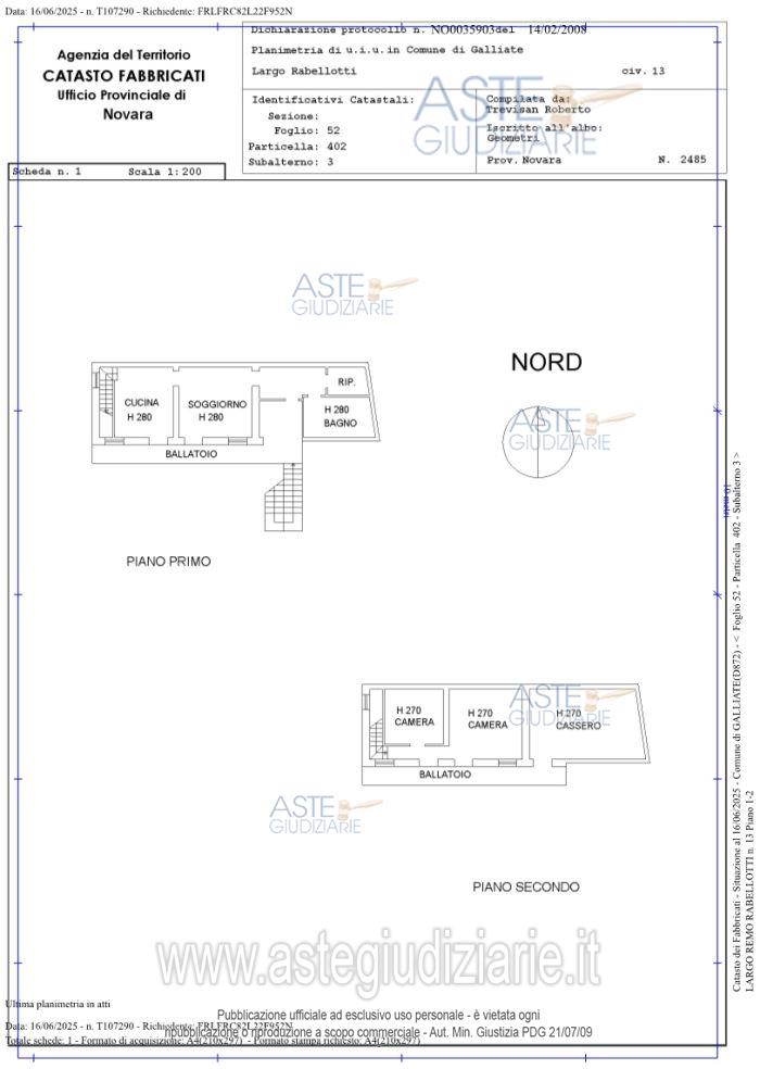 Planimetria del bene