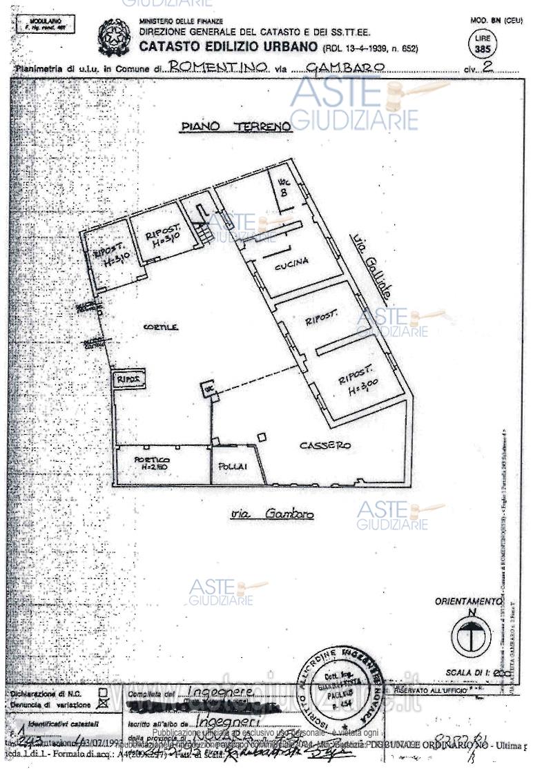 Planimetria del bene